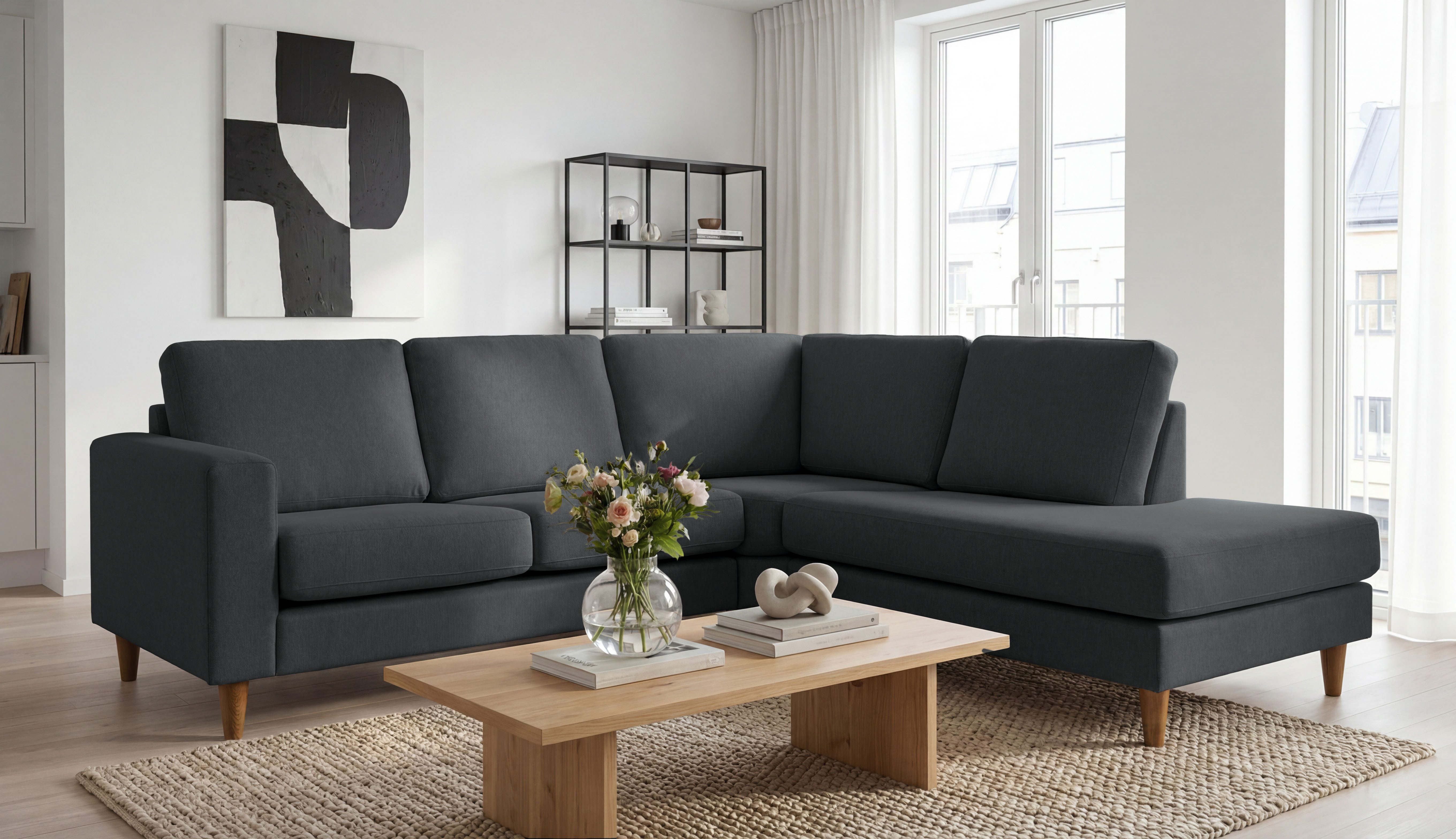 OTTO home Ecksofa Tvinno, im skandinavischen Stil, L-Form, mit Massivholzfüßen, Breite 230 cm