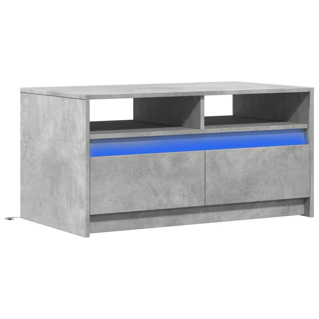 vidaXL Couchtisch LED-Couchtisch Betongrau Holzwerkstoff (1-St)