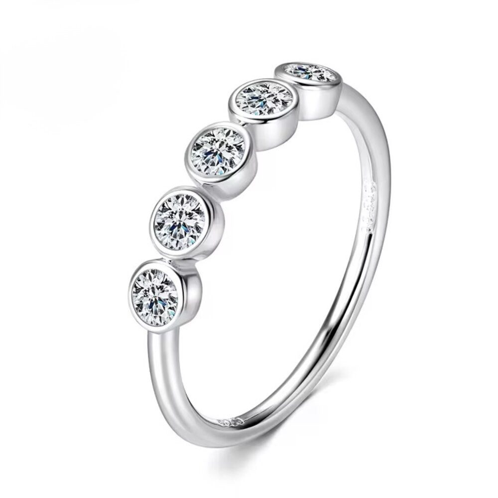 ROUGEMONT Verlobungsring Strahlender Moissanit Damen Ring mit Echtheitszertifikat 925 Silber, Echtschmuck mit Echtheitszertifikat
