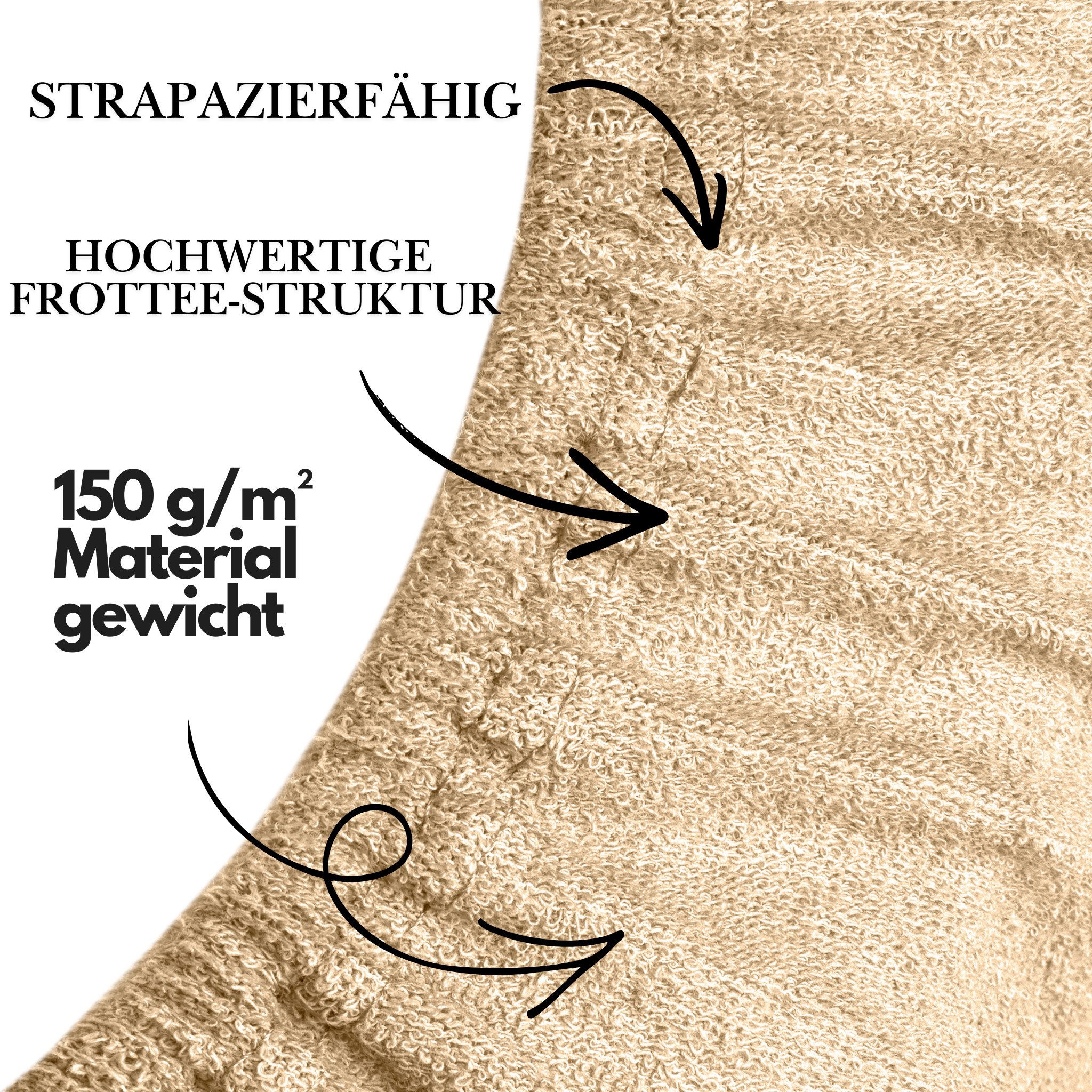 DH DEIN . HAUS Spannbettlaken Frottee SOFT, Baumwolle, Gummizug: rundum, (1 Stück), weich saugfähig atmungsaktiv Rundumgummi formstabil bis 20 cm – Bild 4 von 5