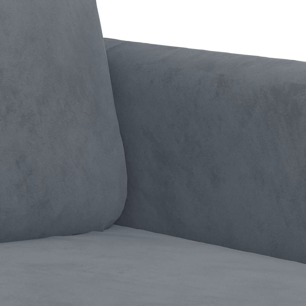 vidaXL Sofa 3-tlg. Sofagarnitur Dunkelgrau Samt, 1 Teile