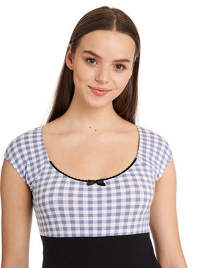 Pussy Deluxe T-Shirt Lightpink Plaid Evie