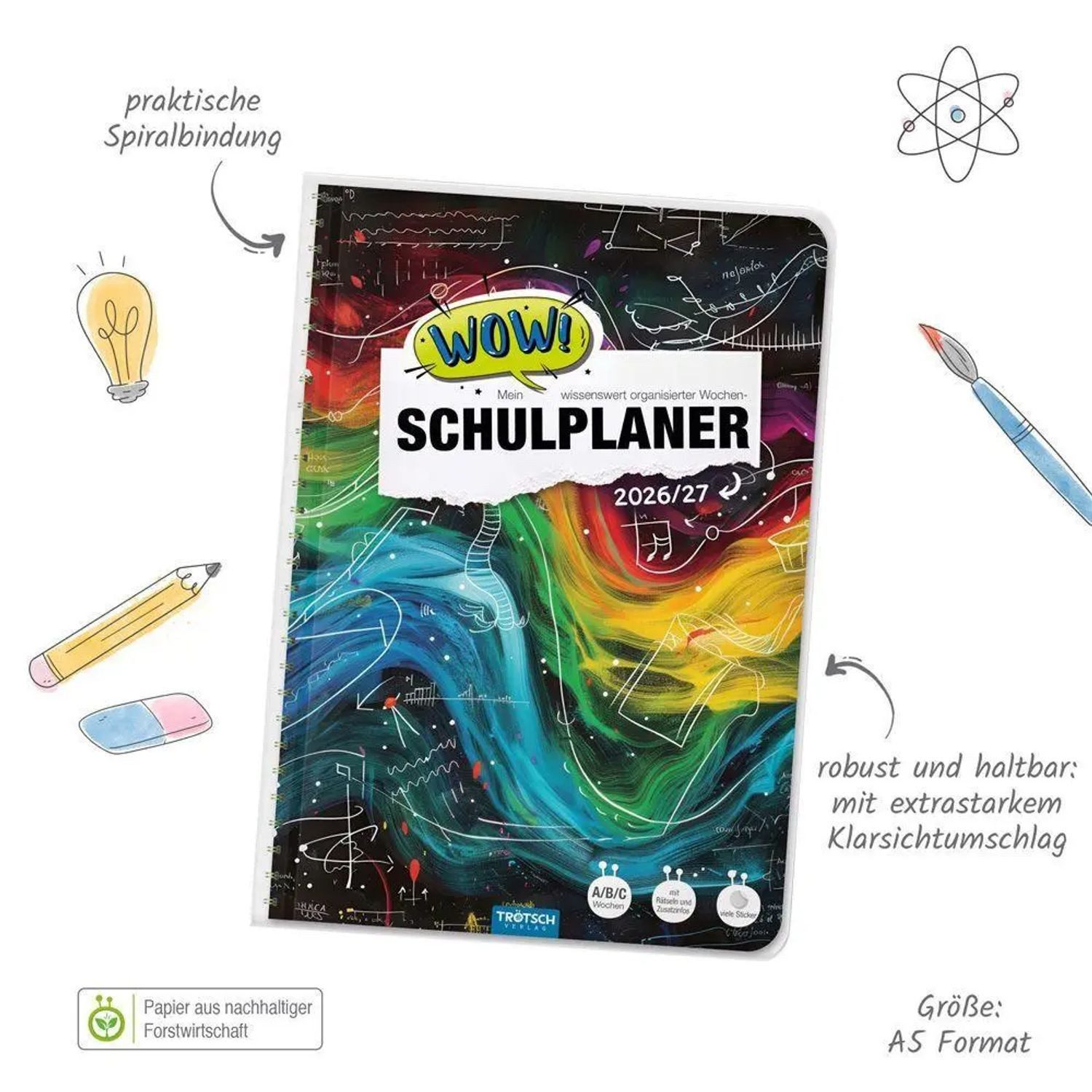 Trötsch Verlag Schülerkalender TRÖTSCH - Schulplaner WOW Waves 26/27
