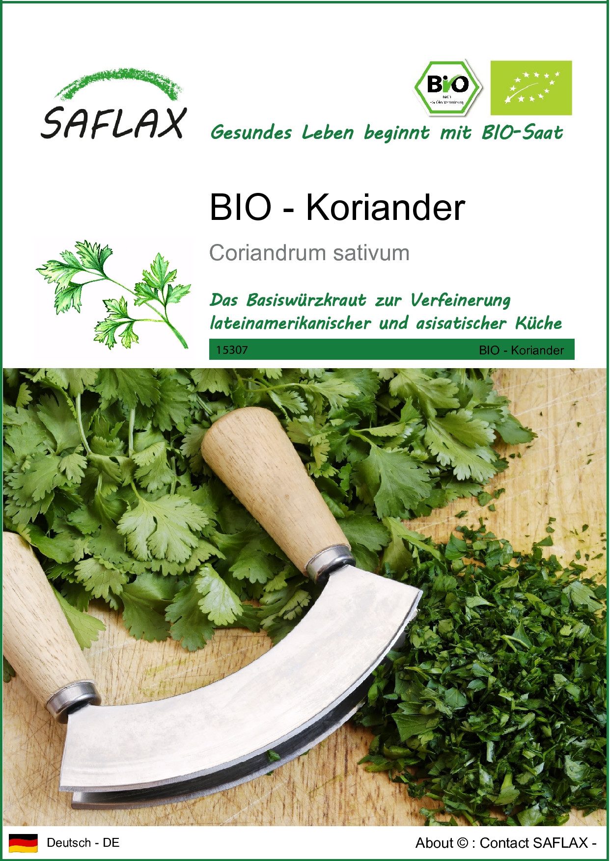 Kräutersamen SAFLAX - Samen - BIO - Koriander