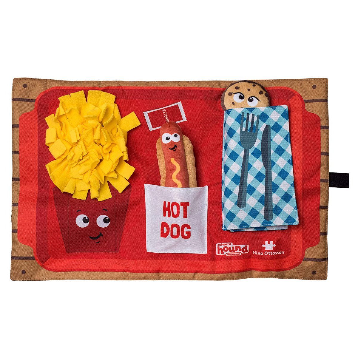 Nina Ottosson Tier-Intelligenzspielzeug Schnüffelmatte Activity Matz Fast Food Fun