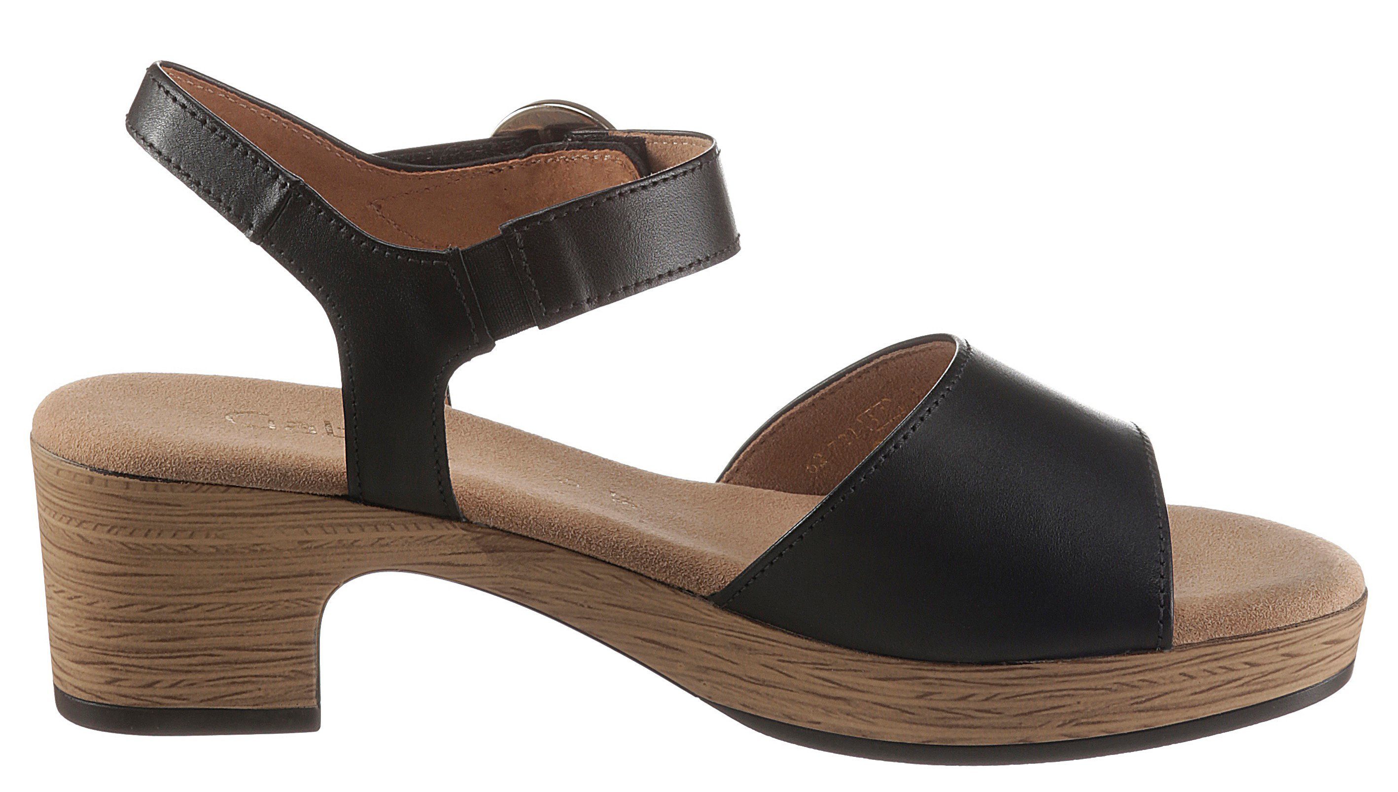 Gabor KRETA Sandalette, Blockabsatz, Sommerschuh, Sandale mit Zierschnalle, Weite G (weit)