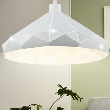 etc-shop LED Pendelleuchte, Leuchtmittel inklusive, Warmweiß, Farbwechsel, Hänge Decken Lampe Wohn Zimmer Fernbedienung Muster Schirm