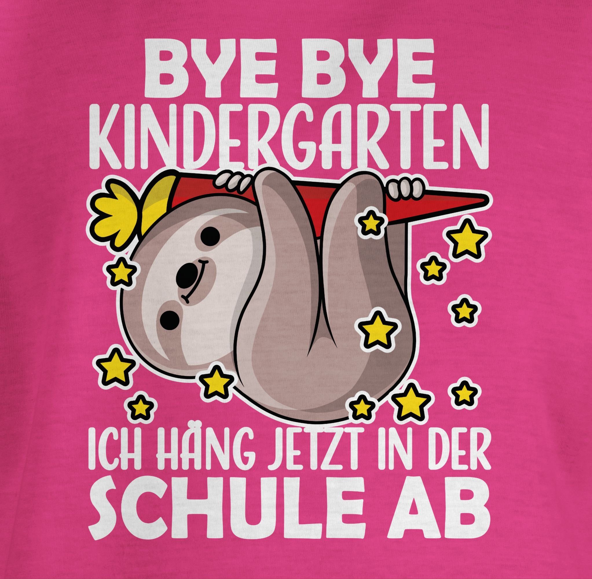T-Shirt Fuchsia Bye Mädchen Kindergarten Bye Shirtracer 1 Einschulung