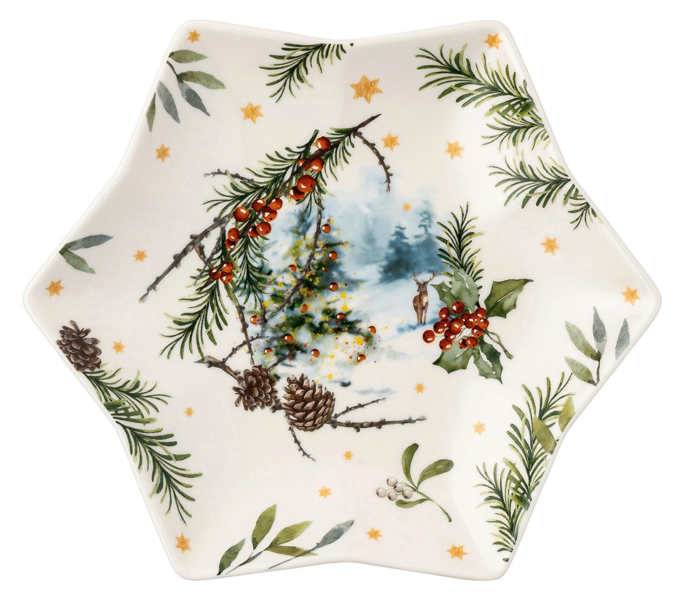 Hutschenreuther Schale Sammelserie 2023 Am Weihnachtsbaum Sternschale 24cm, Porzellan, (Sternschalen)