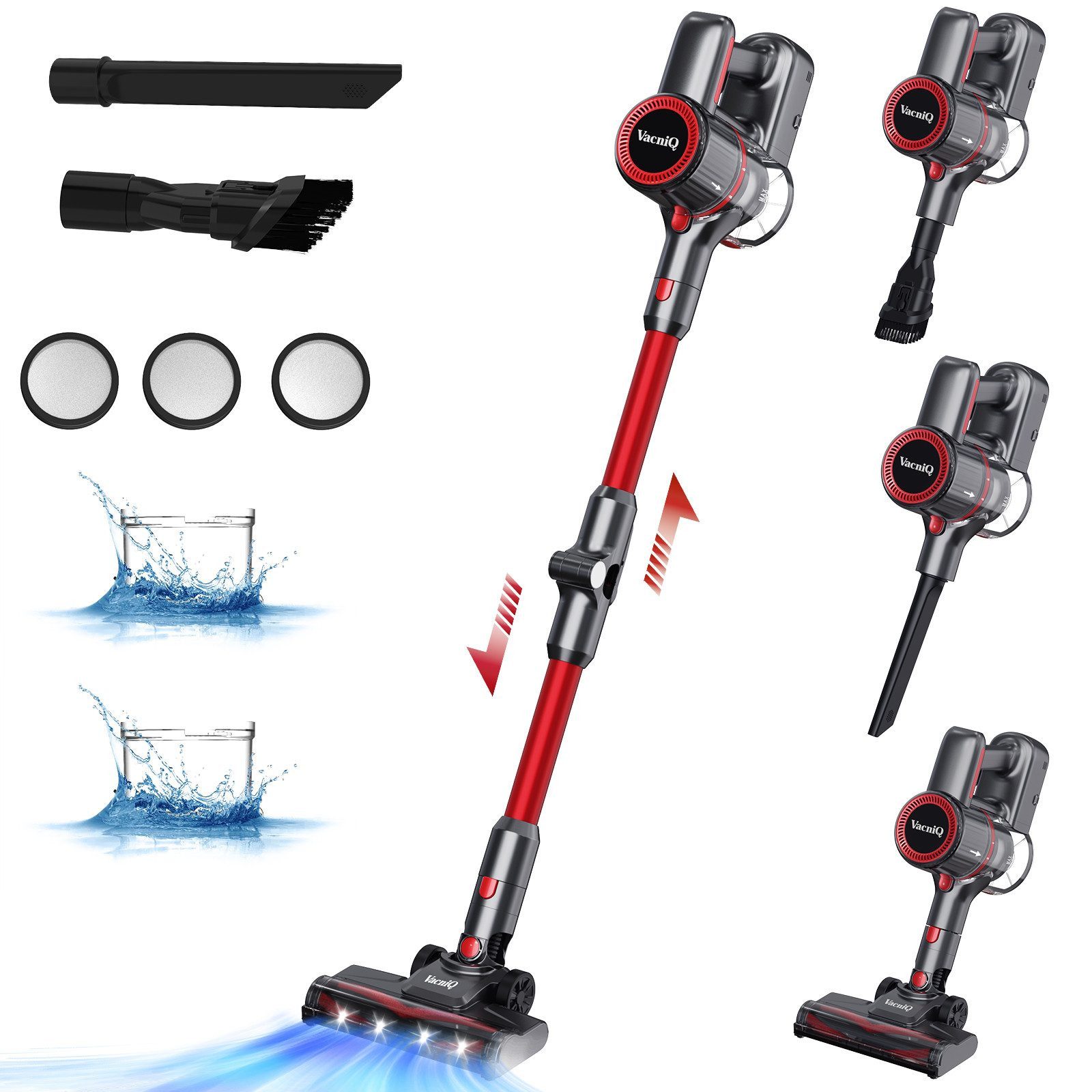 VacniQ Akku-Hand-und Стальной пылесос 55KPa Akkusauger, Kabelloser Пылесосы, HEPA*3