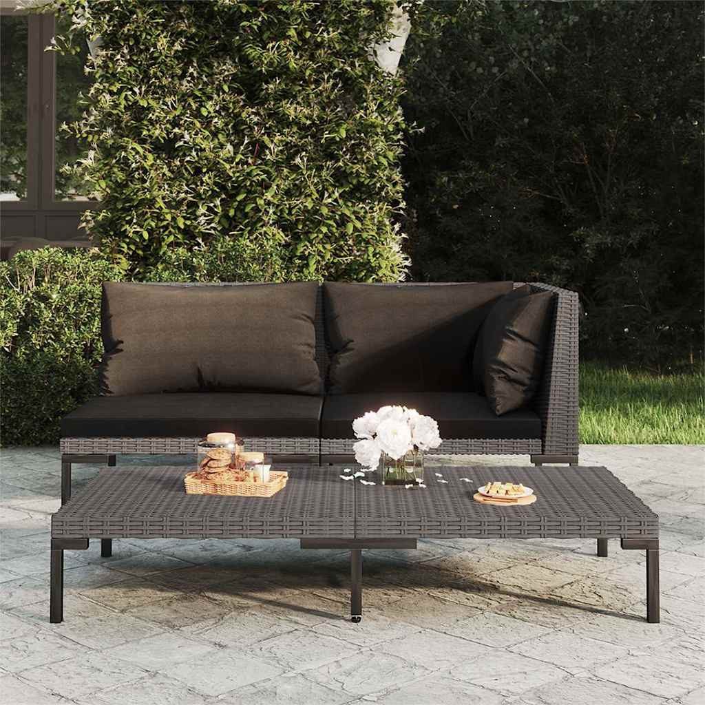 vidaXL Sofaelement Gartensofa mit Kissen Halbrundes Poly Rattan (1 St)