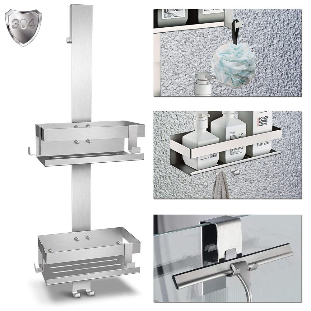 Mucola Duschablage Duschregal ohne Bohren Duschorganizer Handtuchhalter Bad günstig online kaufen