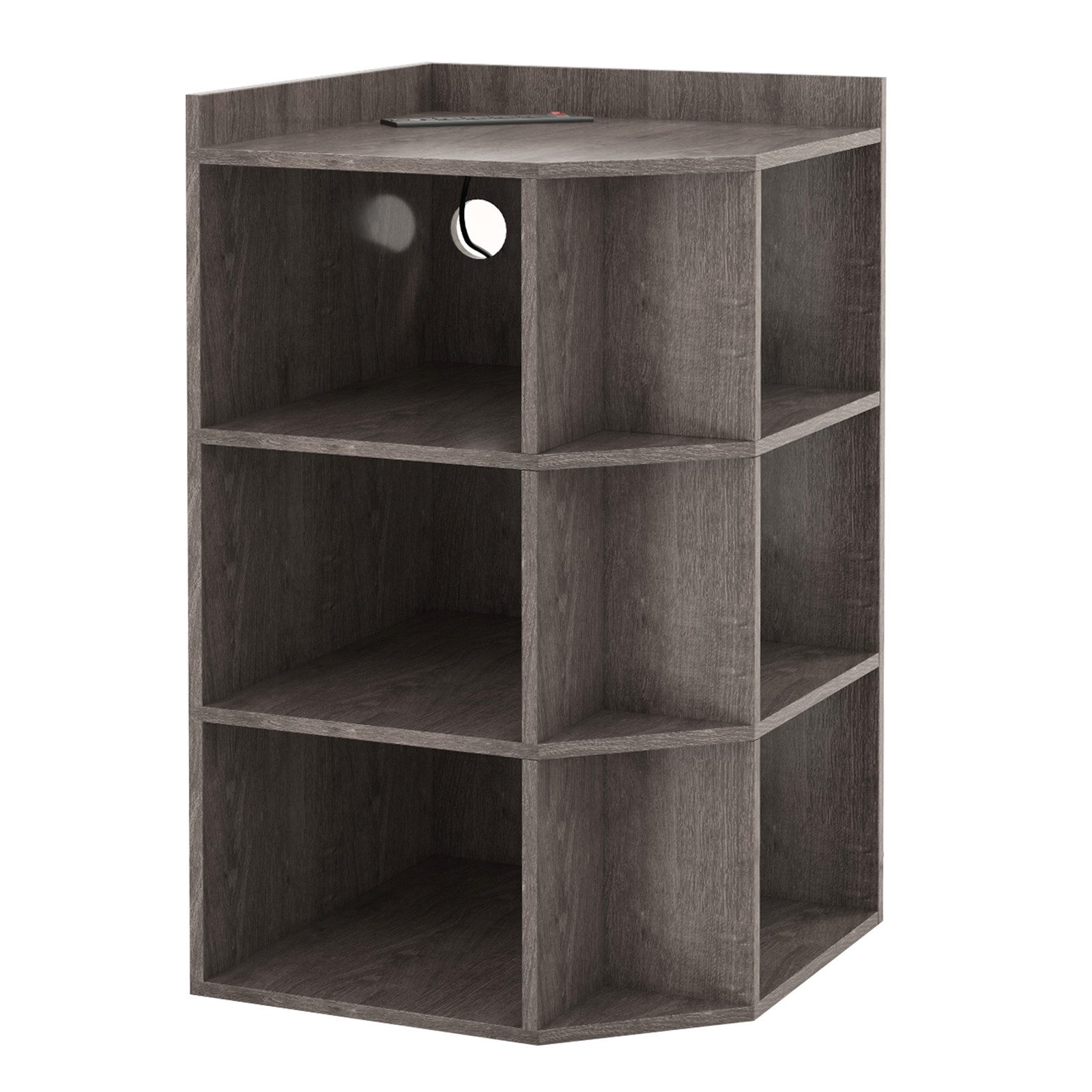 KOMFOTTEU Bücherregal, 3-stöckiges Eck-Bücherregal mit 9 Fächern günstig online kaufen