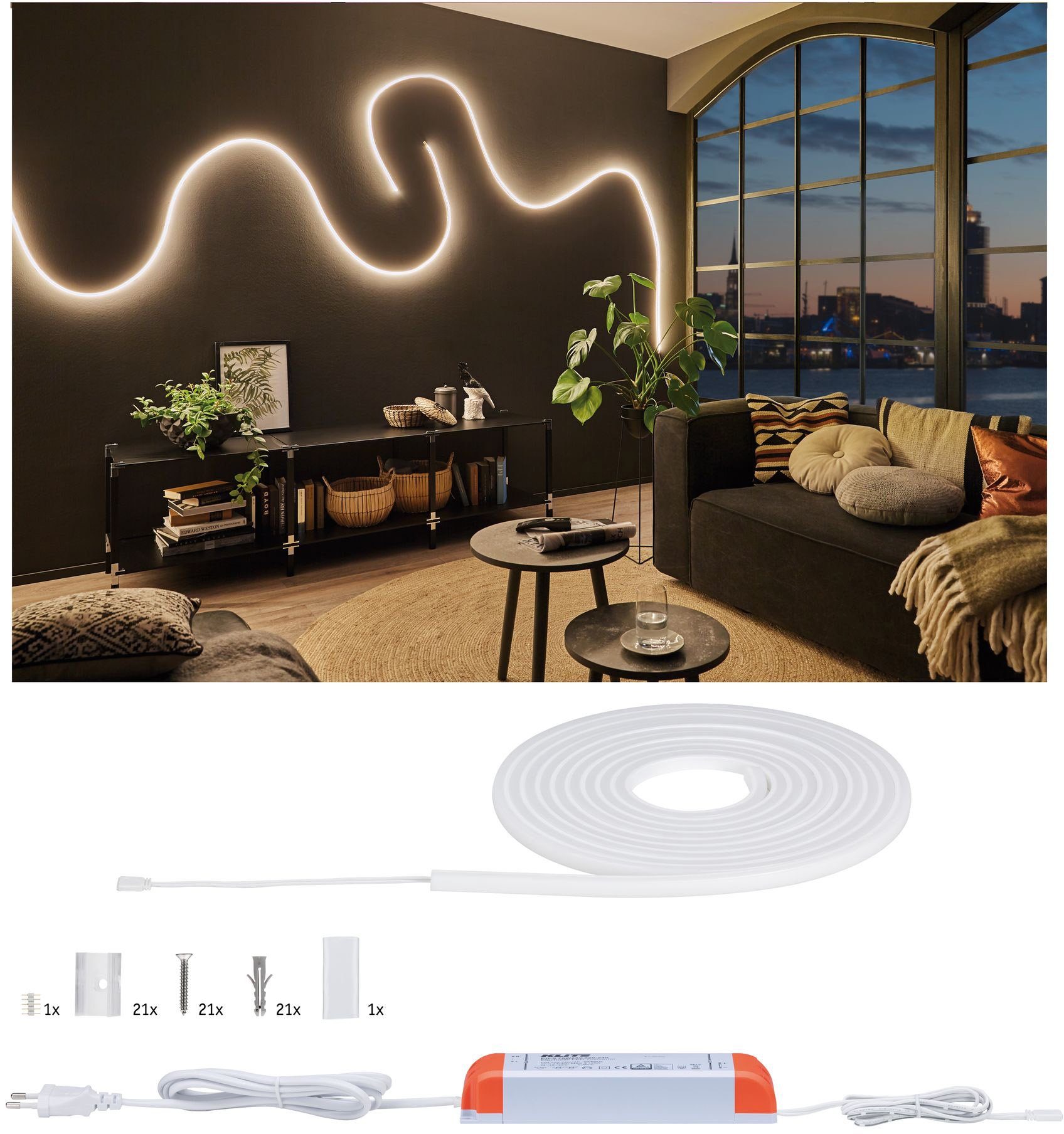 LED-Streifen MaxLED Flow Basisset 5m Warmweiß 52W