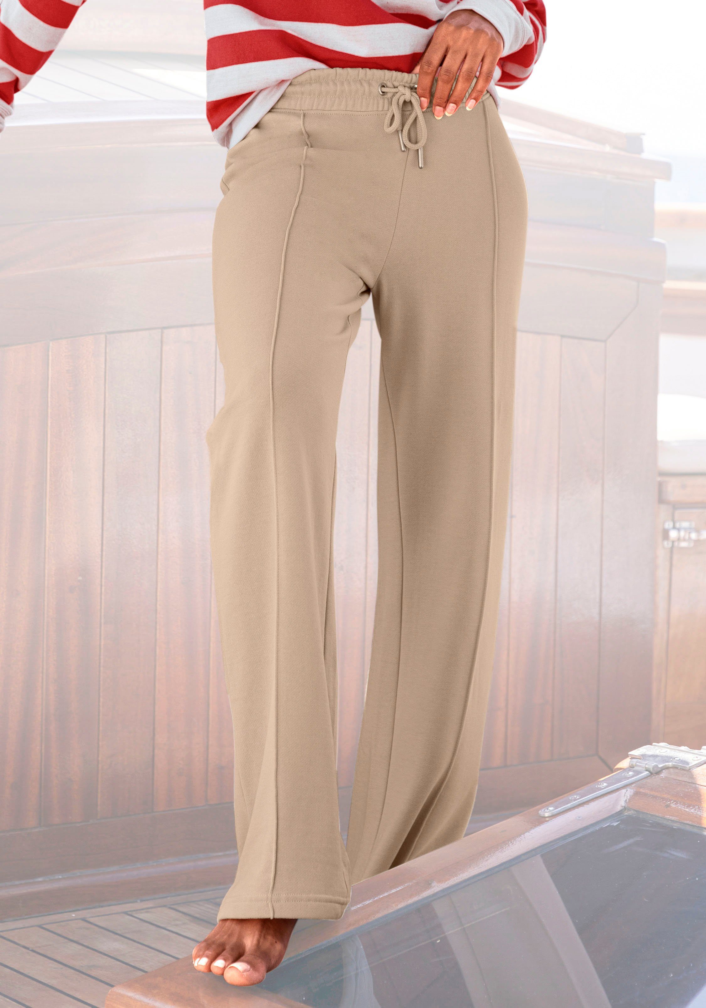 maritimen Stil, Loungeanzug nougat im Relaxhose H.I.S