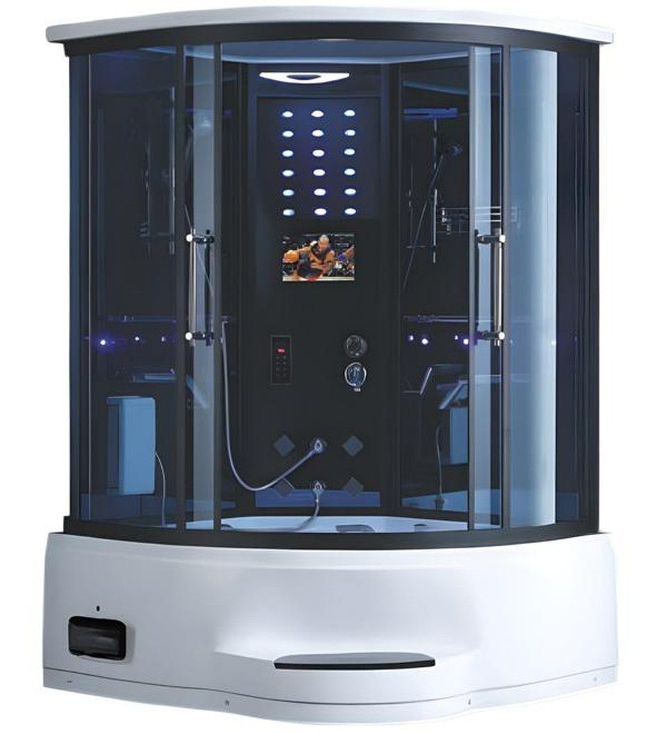 Xlmoebel Dampfdusche XLMOEBEL Multifunktionsdusche mit Massagedüsen und LED-Lichtern, BxT: 135x135 cm, Dampfdusche, 1-tlg., Multifunktionsdusche mit Massagedüsen & LED, Made in Europa