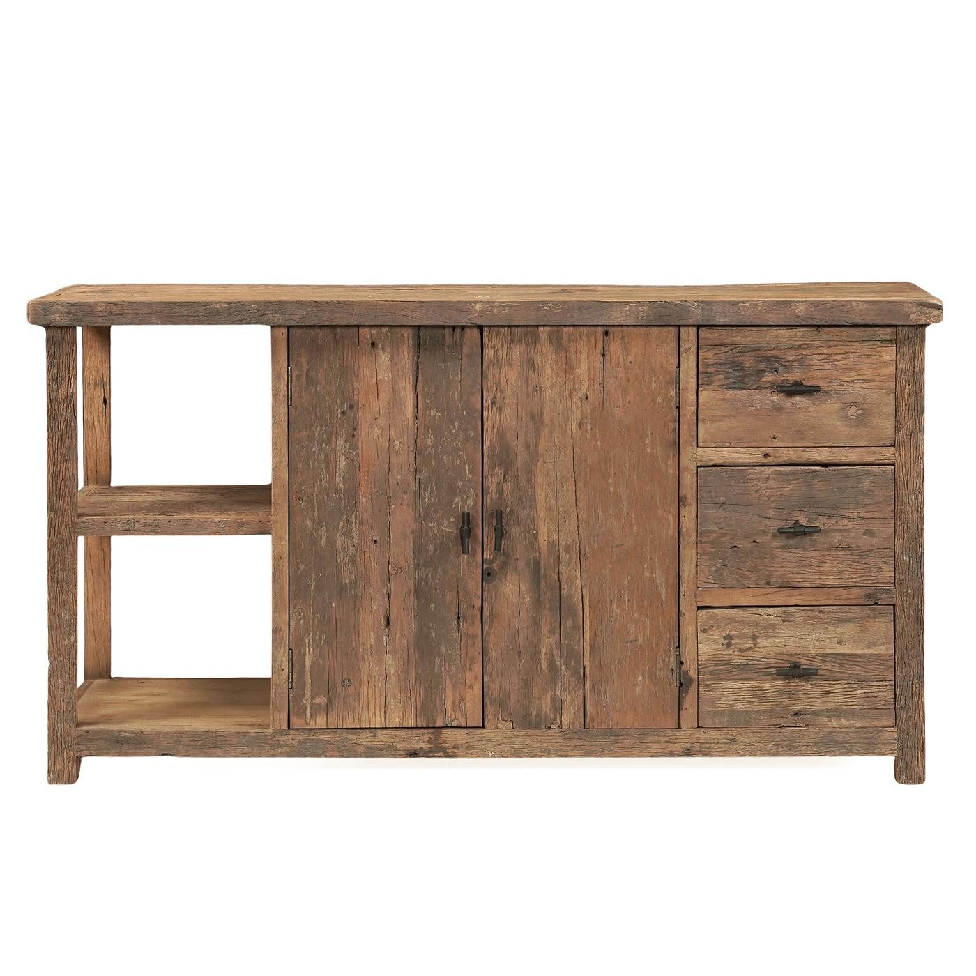 baario Kommode Sideboard DRVO Altholz 160cm, massiv recycelt Treibholz Landhaus Design