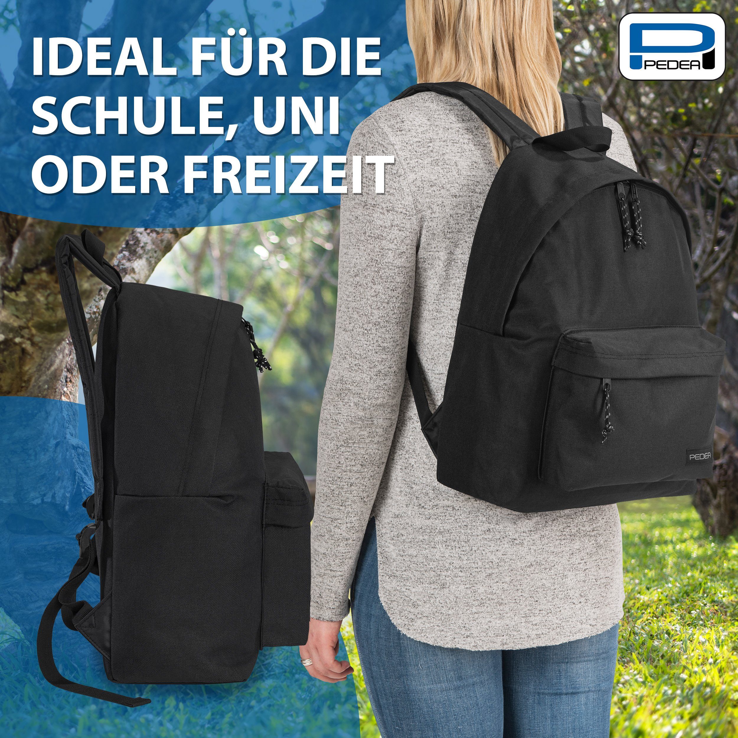 PEDEA Freizeitrucksack STYLE Daypack für Damen & Herren (13,3 Zoll (33,8 cm), gepolstert, wasserabweisend
