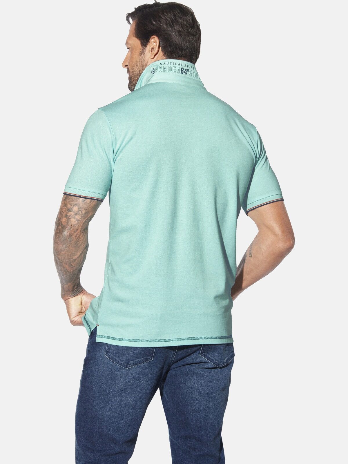 Jan Vanderstorm Poloshirt KNUTLAND mit zarten Kontraststreifen