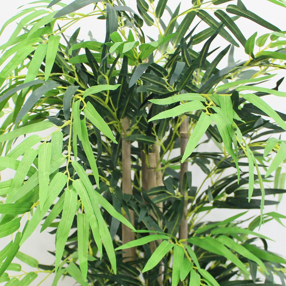 Decovego, Kunstbaum Decovego Kunstpflanze mit Echtholz Kunstpflanze Bambus 180cm Künstliche Pflanze