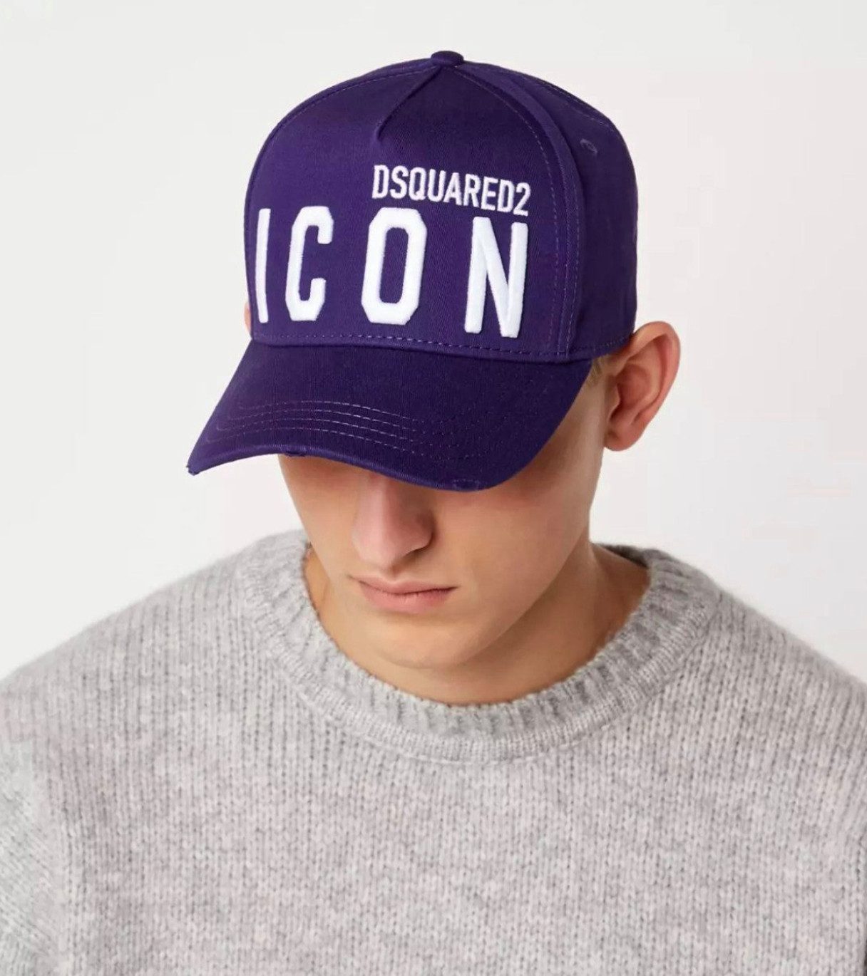 Dsquared2 Baseball Cap Basebalkappe Icon DSQ2 Logo Cap Kappe Mütze Mailand ansässiges Label mit leicht zerfetzt für einen Vintage-Look