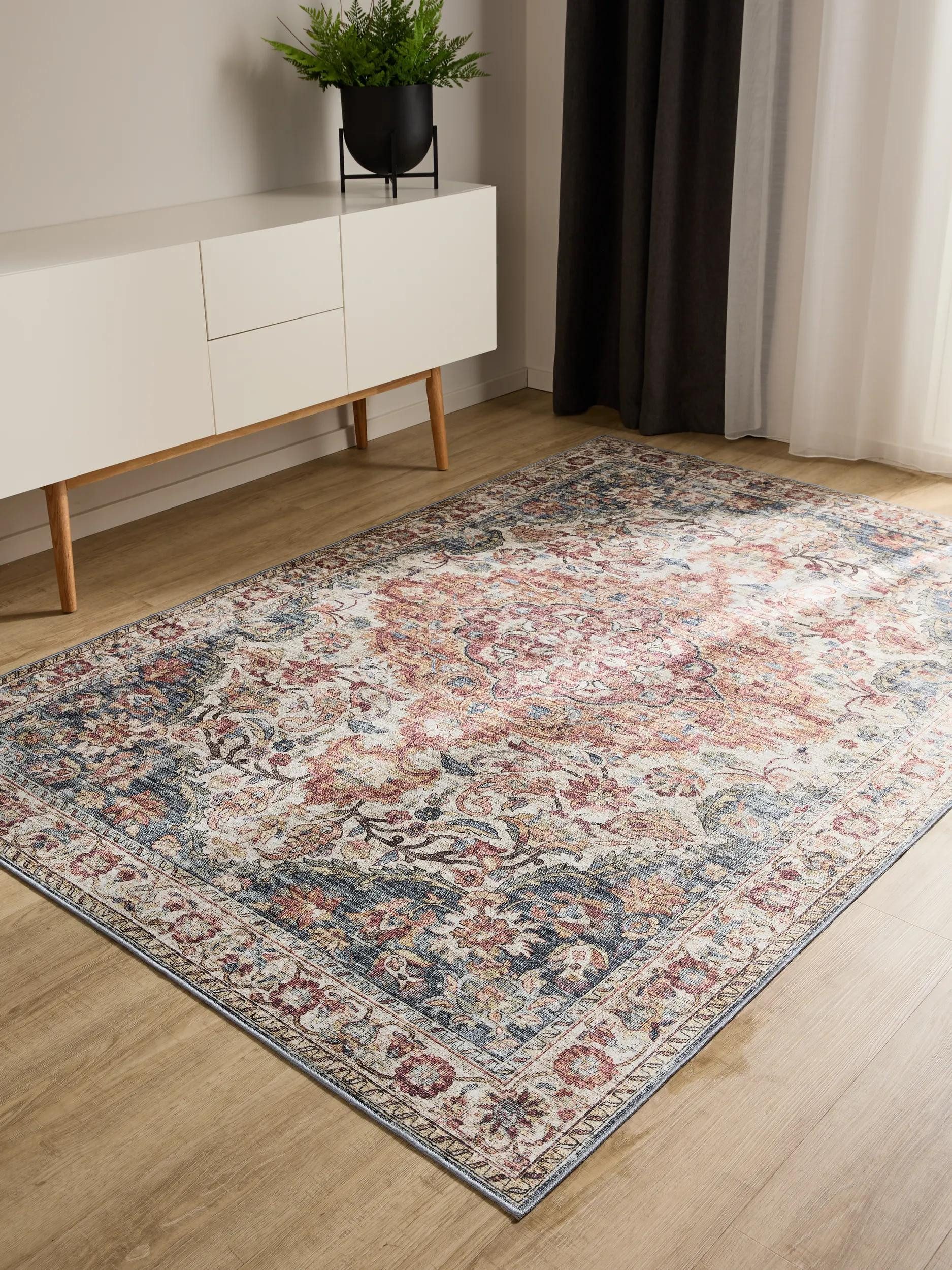 benuta Teppich George, rechteckig, Höhe: 5 mm, Vintage-Look, Kurzflor, Teppich Wohnzimmer, Schlafzimmer, Waschbar