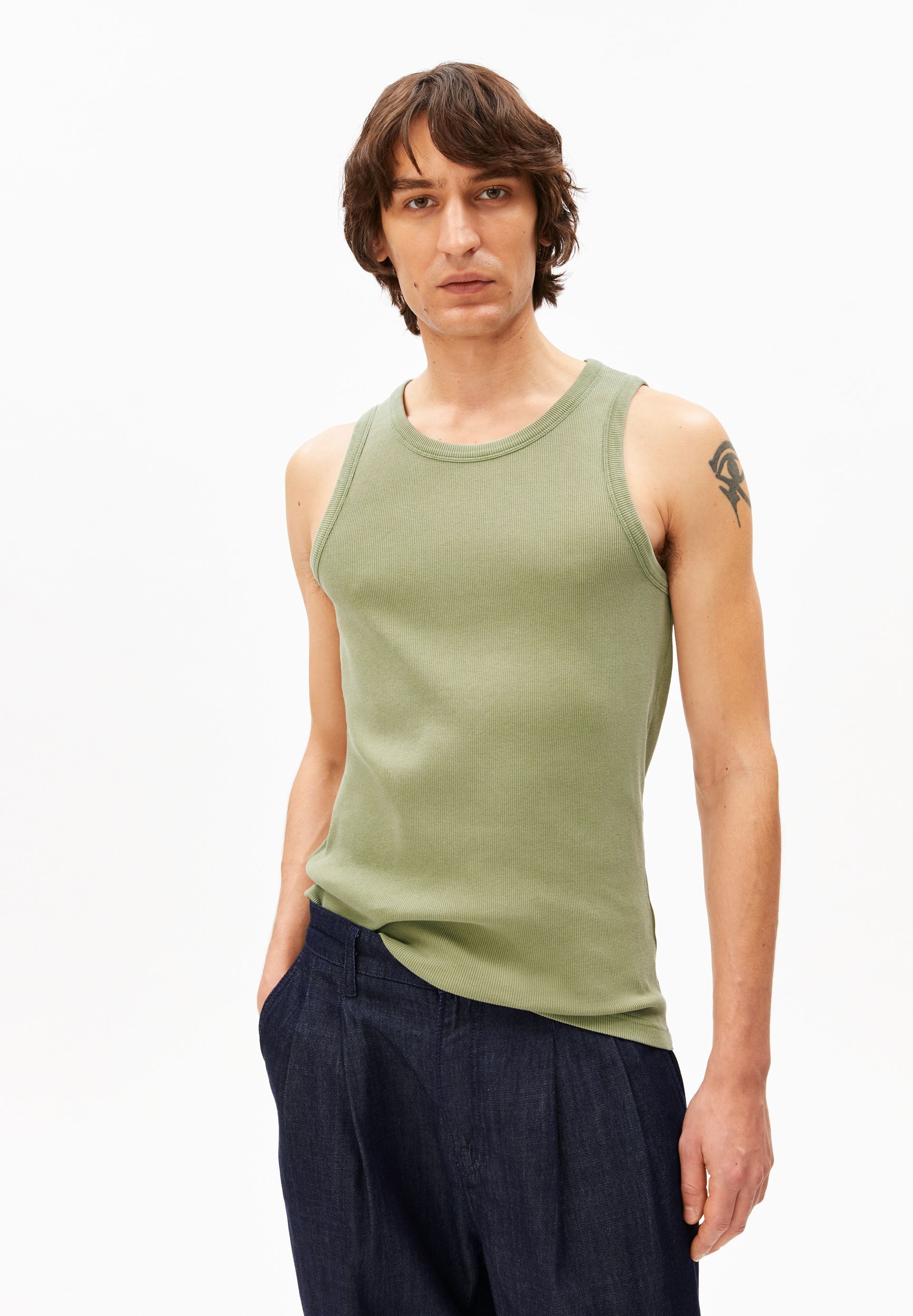 Shirttop GMT DYE Ripp-Top aus Bio-Baumwoll Mix