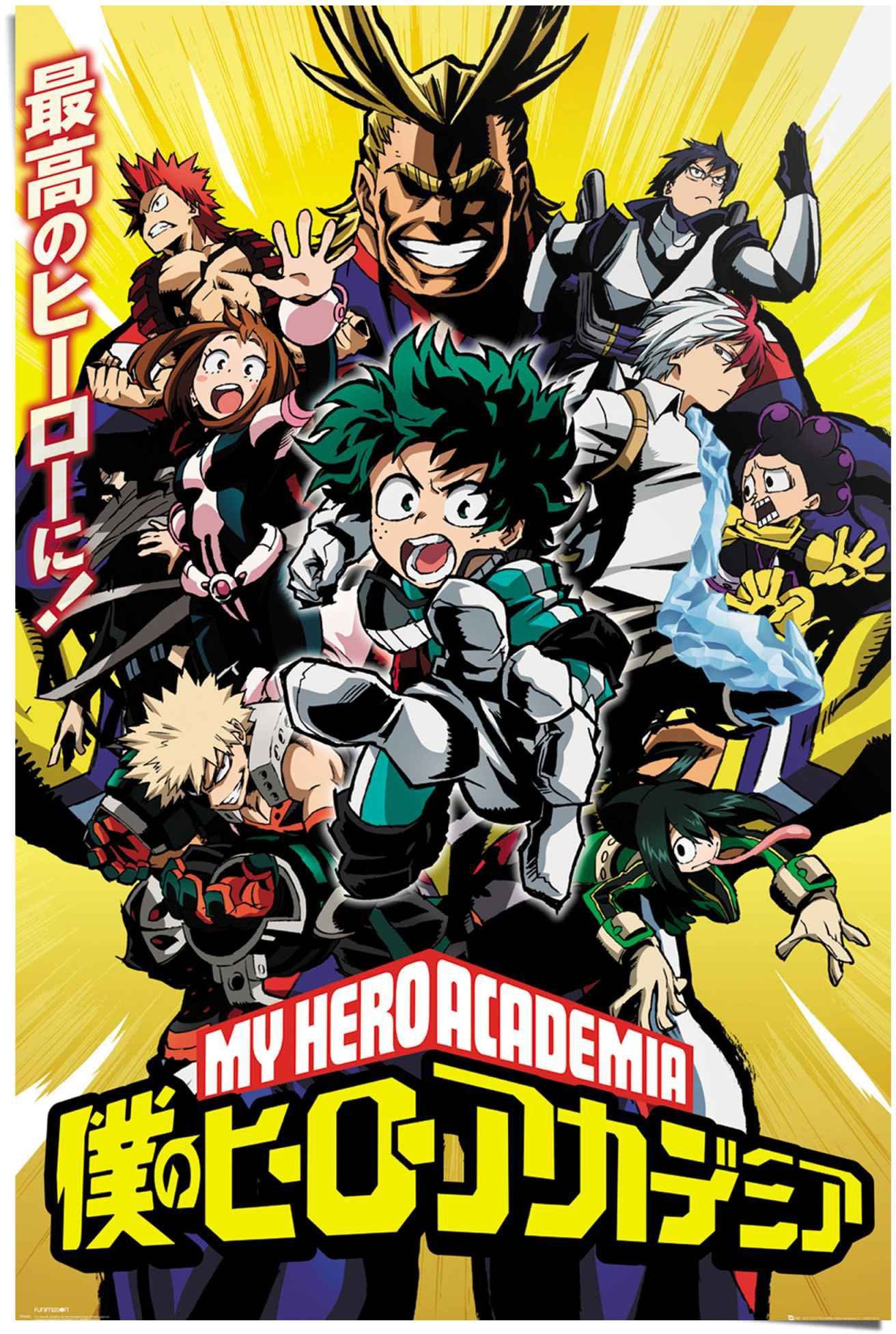 Reinders! Poster My Hero Academia - season 1 Japan - Manga - Superheld -  Anime, (1 St)