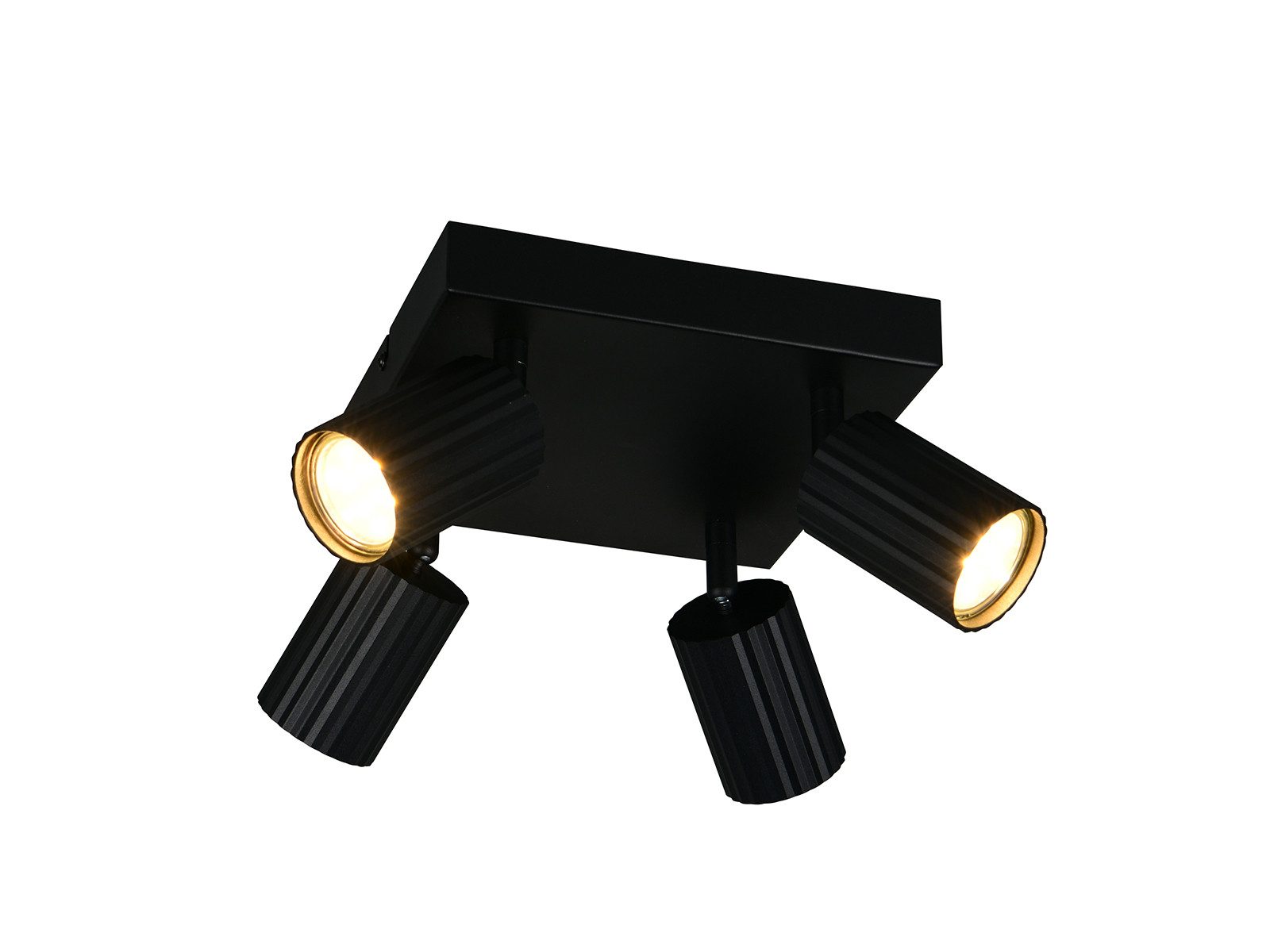 TRIO Leuchten LED Deckenstrahler, Dimmfunktion, LED wechselbar, Warmweiß, Innen Прожекторы mit 4 schwenkbaren Пятна aus Metall, 20 x 20cm