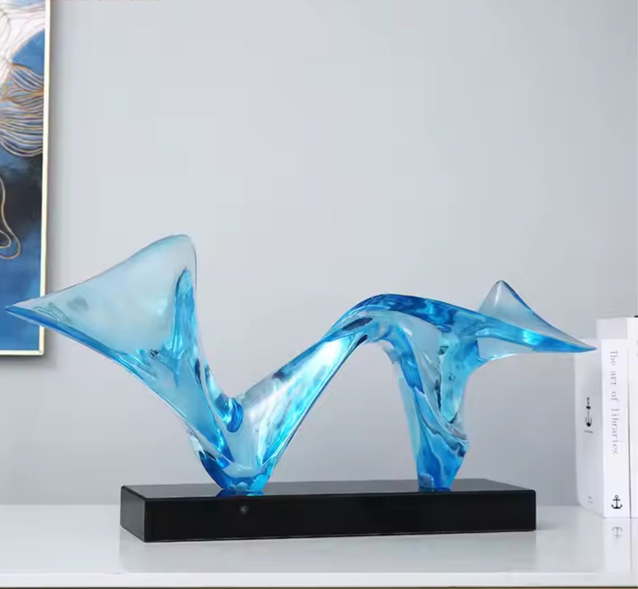 Quality Elegance Dekoobjekt Fließende Eleganz – Abstrakte Kunstskulptur aus Harz (80 × 38 cm)
