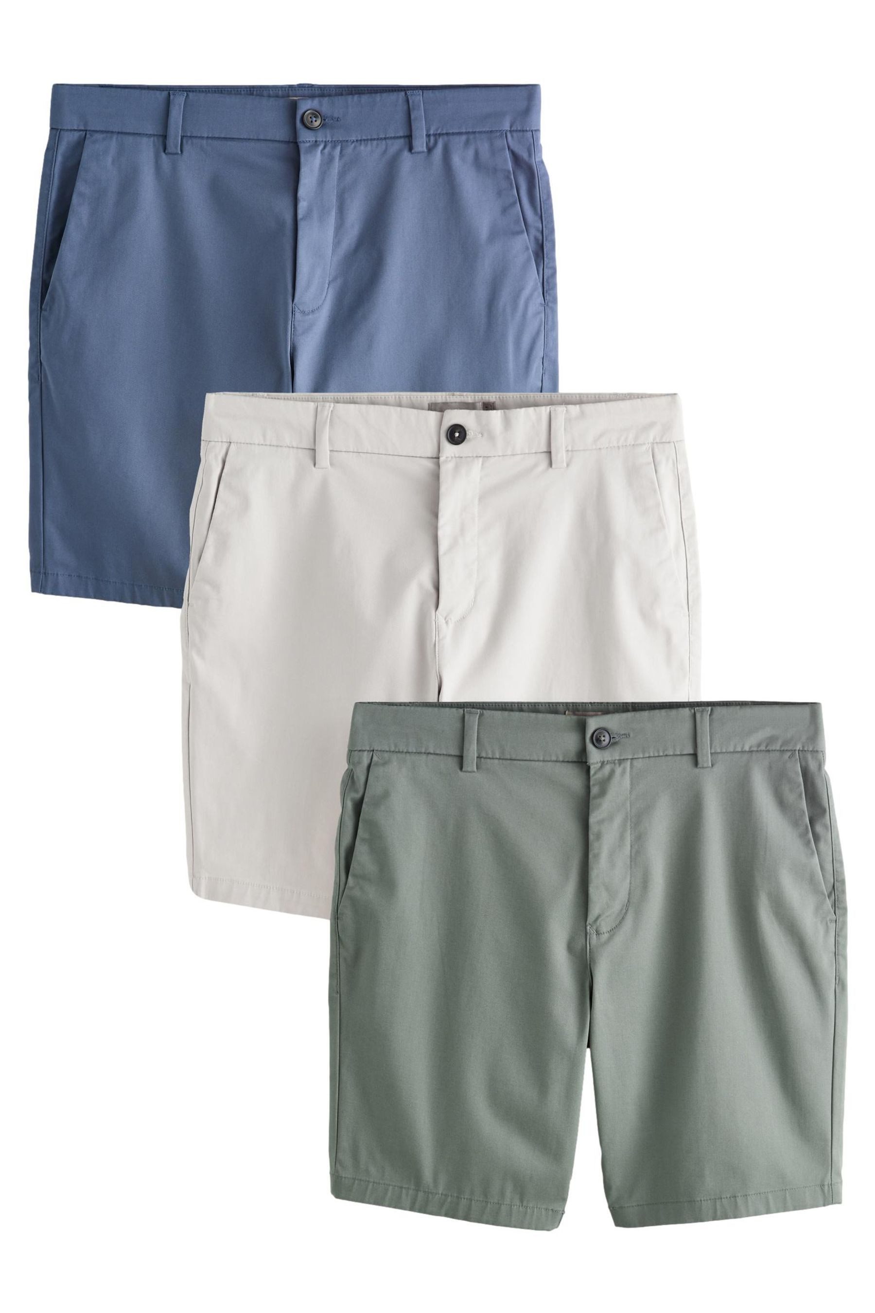 Next Chinoshorts Slim Fit Chinoshorts mit Stretch, 3er-Pack (3-tlg)