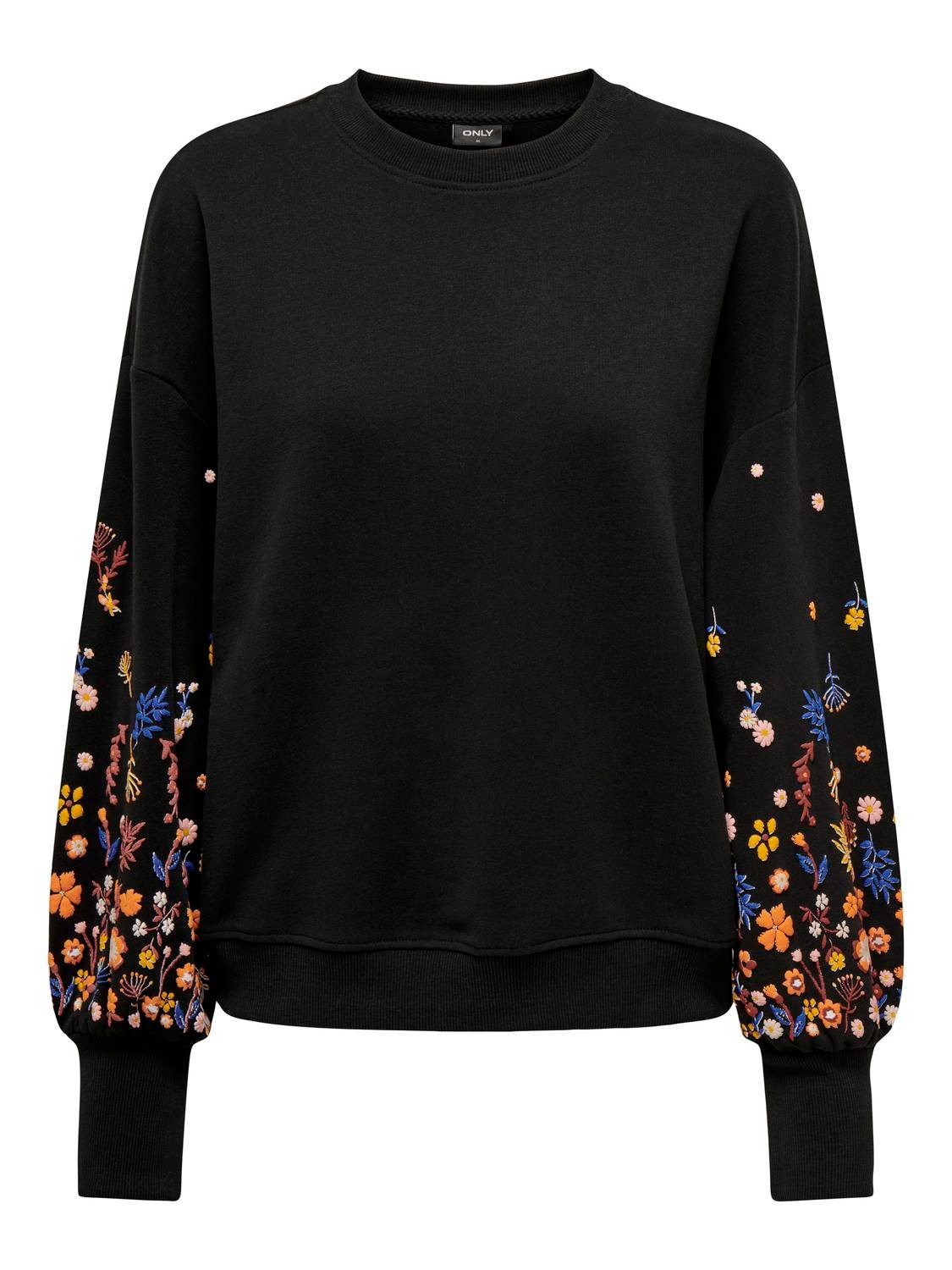 ONLY Sweatshirt ONLBROOKE L/S O-NECK FLOWER SWT Baumwollmischung, regular fit – Bild 5 von 5