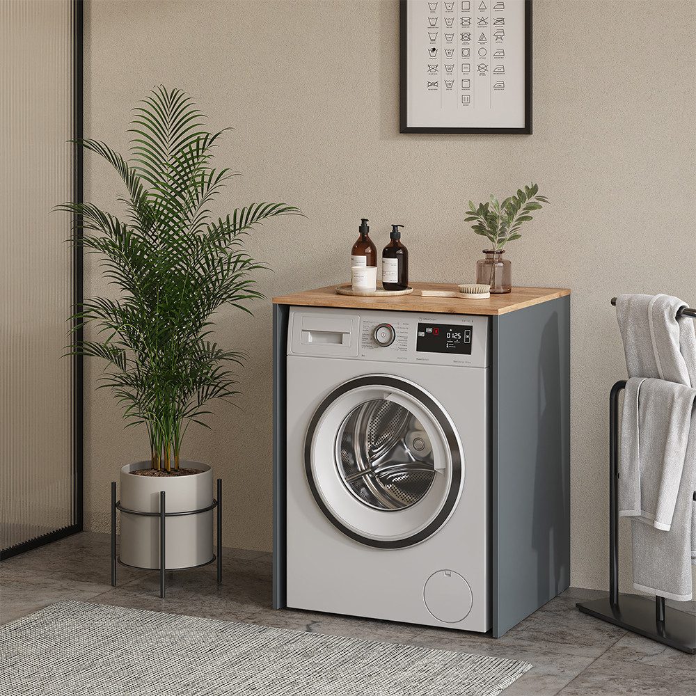 Vicco Waschmaschinenumbauschrank Viktor, Anthrazit/Goldkraft Eiche, 68 x 88.2 cm