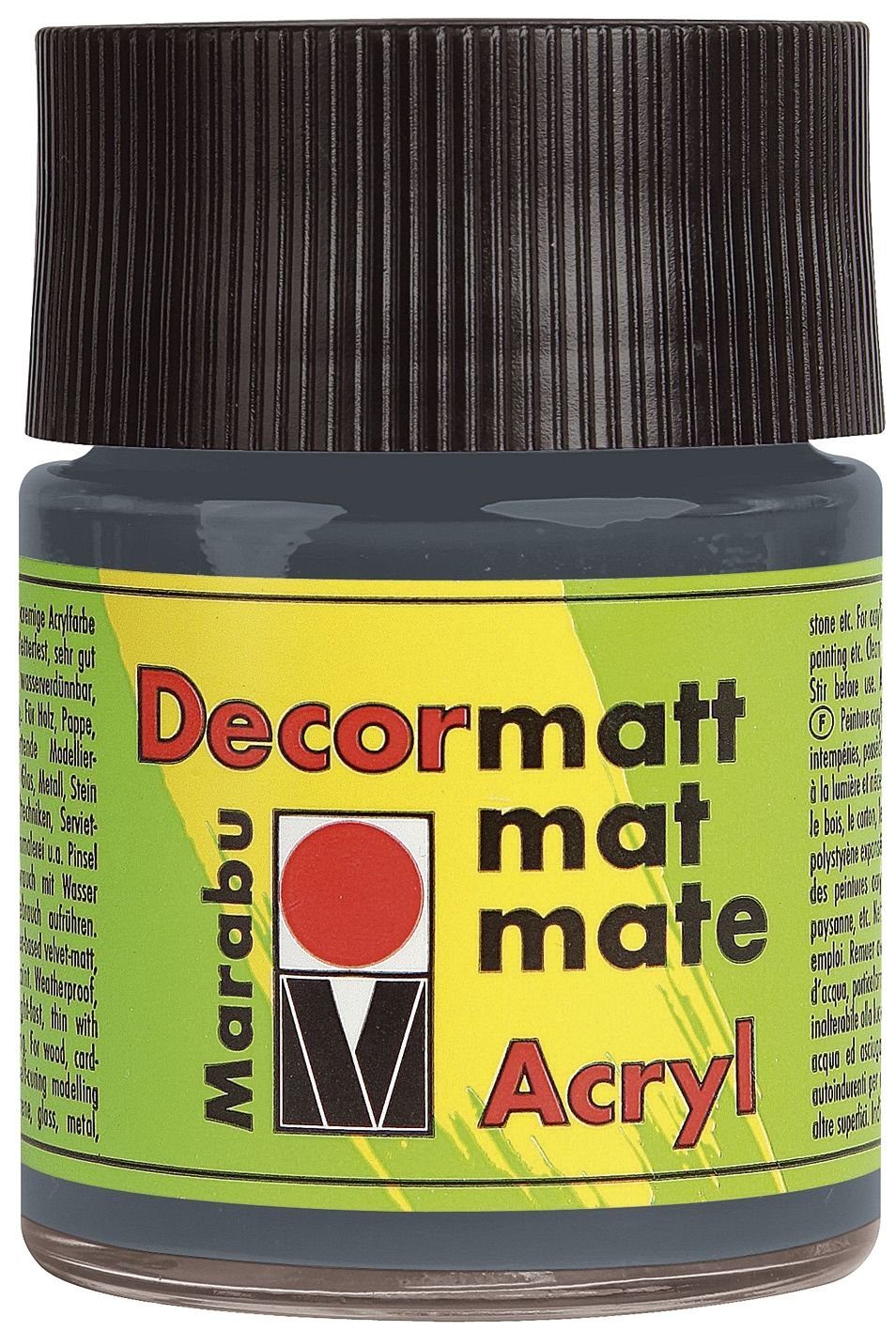 Marabu Acrylfarbe Decormatt Acryl - Dunkelgrau 079, 50 ml
