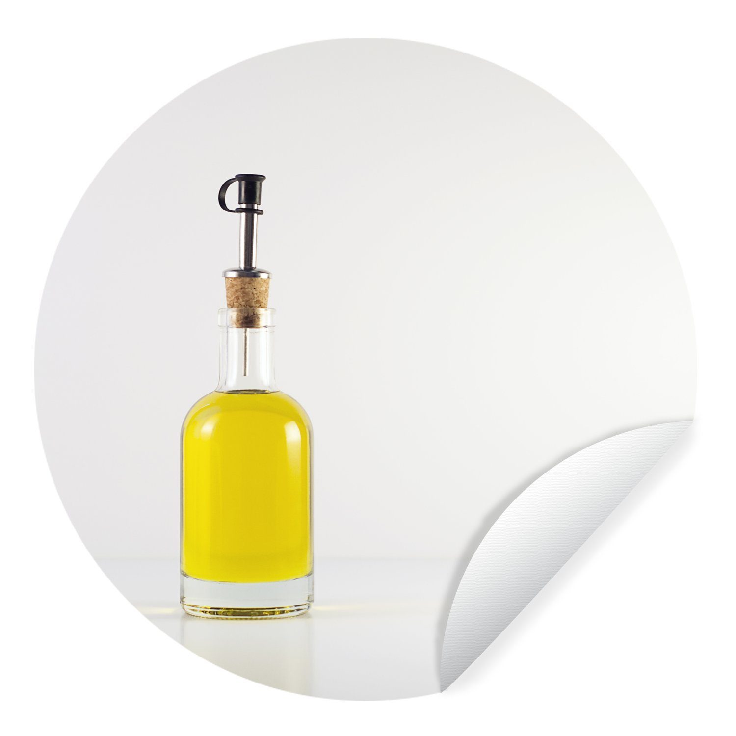 Rund, Kinderzimmer, Wandsticker MuchoWow Wohnzimmer St), Glas Tapetenaufkleber, für Tapetenkreis Olivenöl mit (1