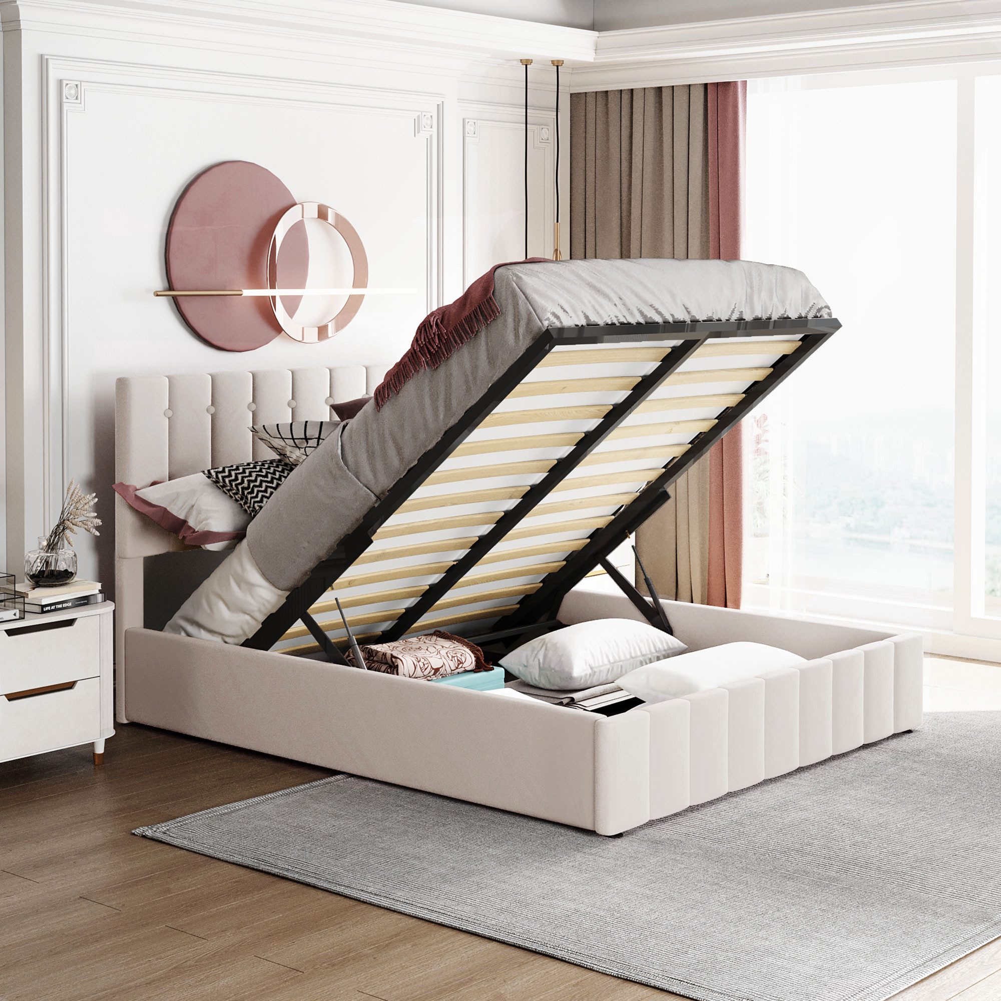 STILVORA Polsterbett 140×200 Bettgestell mit Bettkasten,verstellbares günstig online kaufen