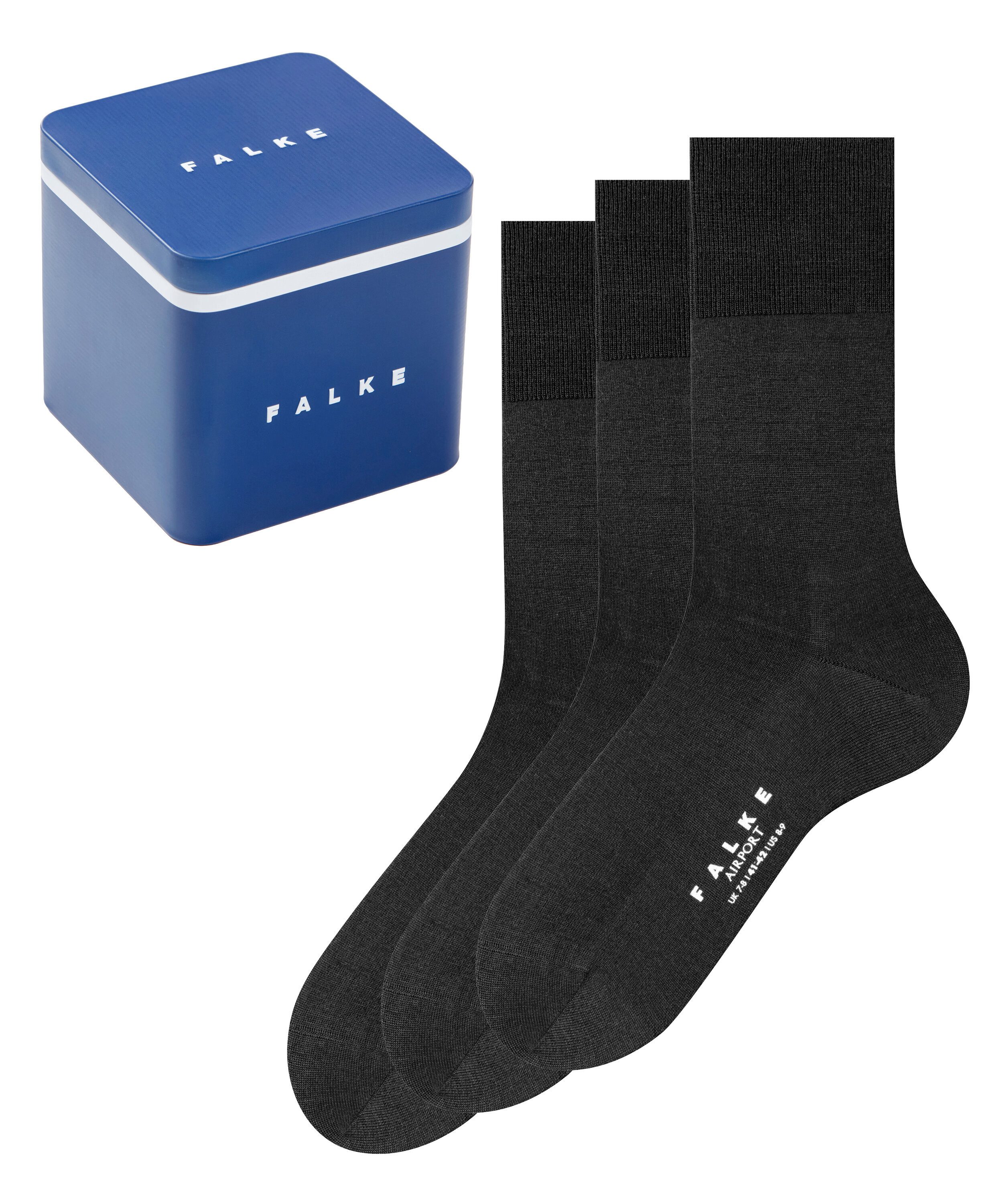FALKE Socken Airport 3-Pack Socken (3-Paar) mit Schurwolle