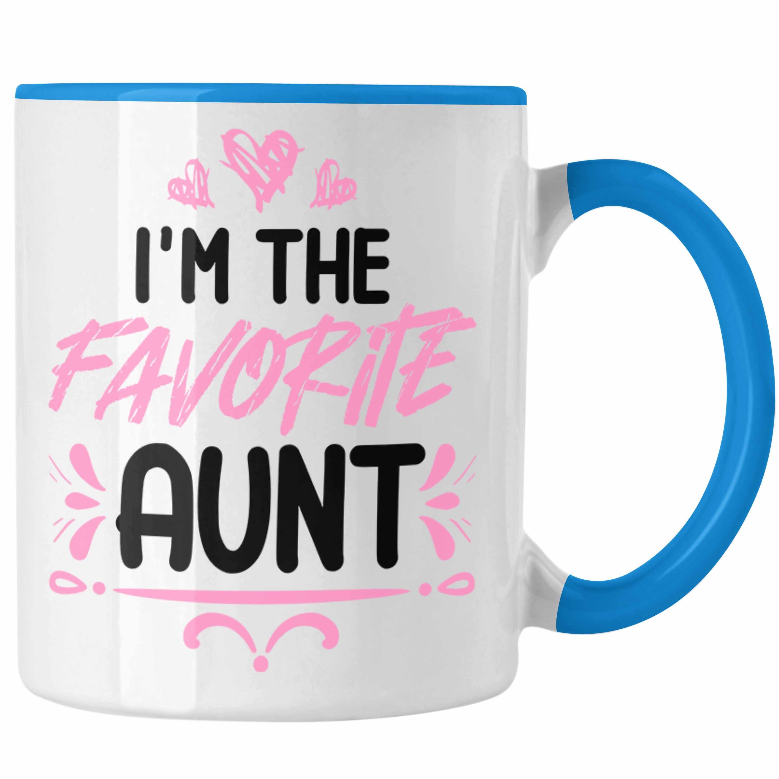 Trendation Tasse Trendation Geschenk Tante I'm Blau Beste der Welt Tasse Aunt Favorite - The