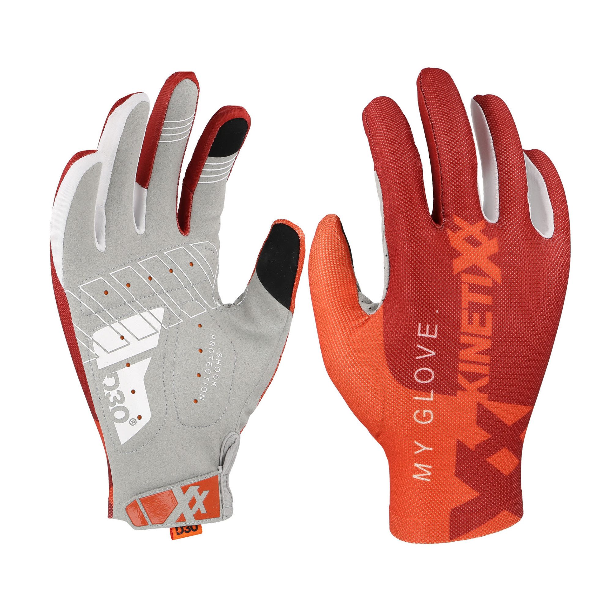 Kinetixx Fahrradhandschuhe KinetiXx LARUN, MTB & Gravel Handschuh mit D3O® Dämpfung (im schwarz, rot und blau) Grip, Atmungsaktiv, Touchscreen kompatibel, Stoßdämpfend