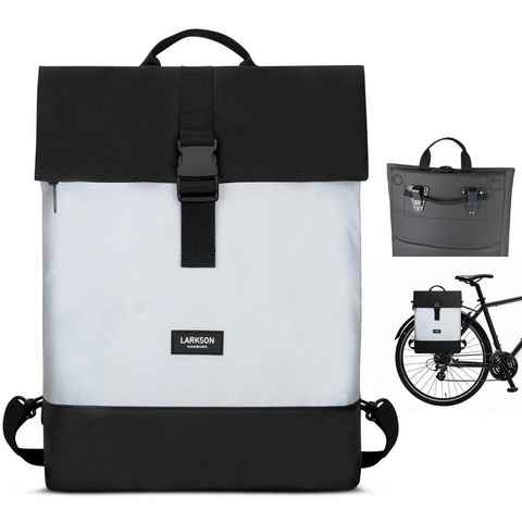 LARKSON Fahrradtasche Tammo Bike Reflective Rucksack Gepäckträger, 2 in 1 Rucksack und Gepäckträgertasche, Wasserabweisend