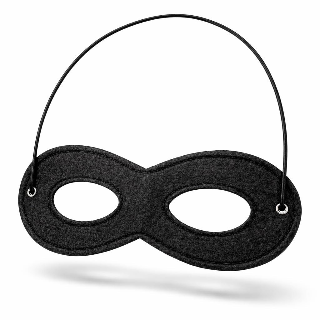 FASCHINFEVER Kostüm Augenmaske Bandit Zorro schwarz Einbrecher für Fasching & Karneval
