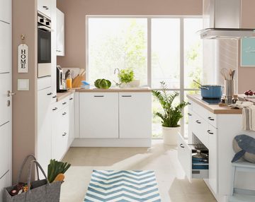 OPTIFIT Winkelküche Elga, Premium-Küche mit Soft-Close-Funktion, Stellbreite 265 x 175 cm
