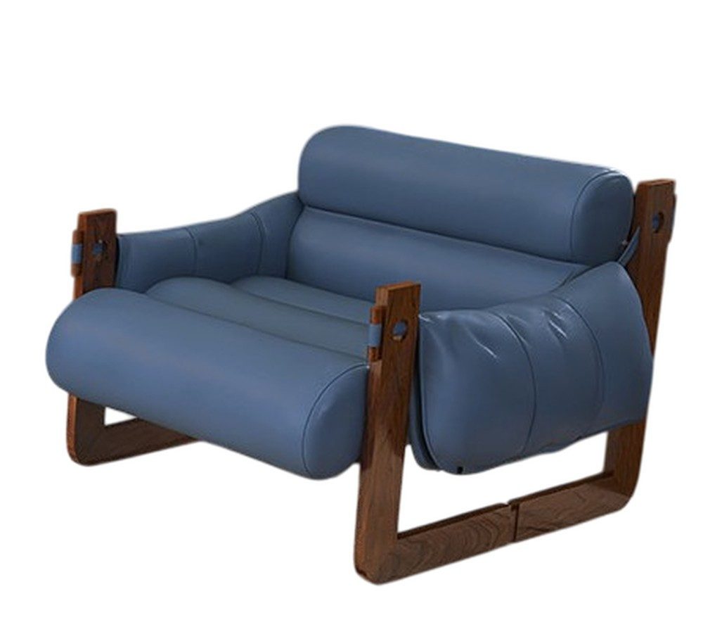 Xlmoebel Relaxsessel Eleganter blauer Sessel für das Wohnzimmer mit hohem Komfort (1-St., Relaxsessel blau), Made in Europa