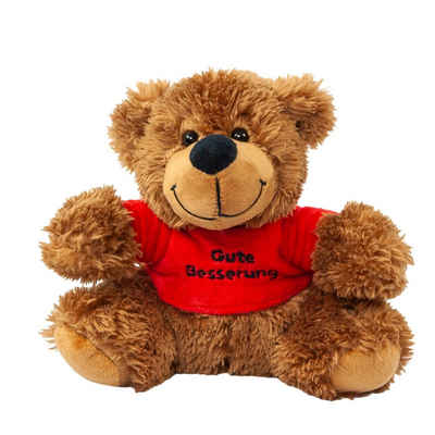 Teddys Rothenburg Kuscheltier Teddybär Gute Besserung 16 cm Glücksbringer rotes T-Shirt