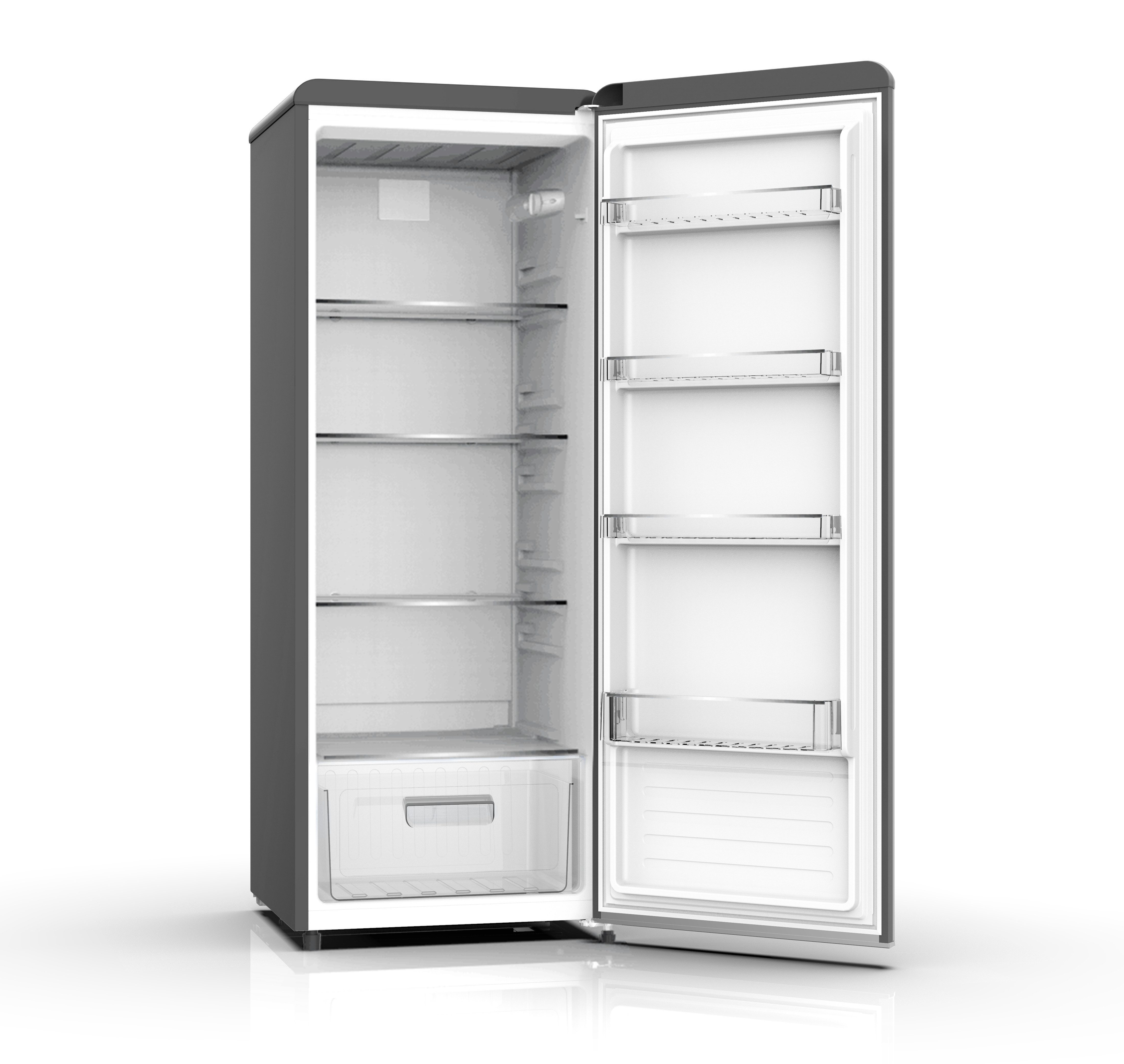 SCHOEPF Vollraumkühlschrank RKS245B, 145,60 cm hoch, 54.5 cm breit, LED-Beleuchtung, Retro-Design, 238l Nutzinhalt