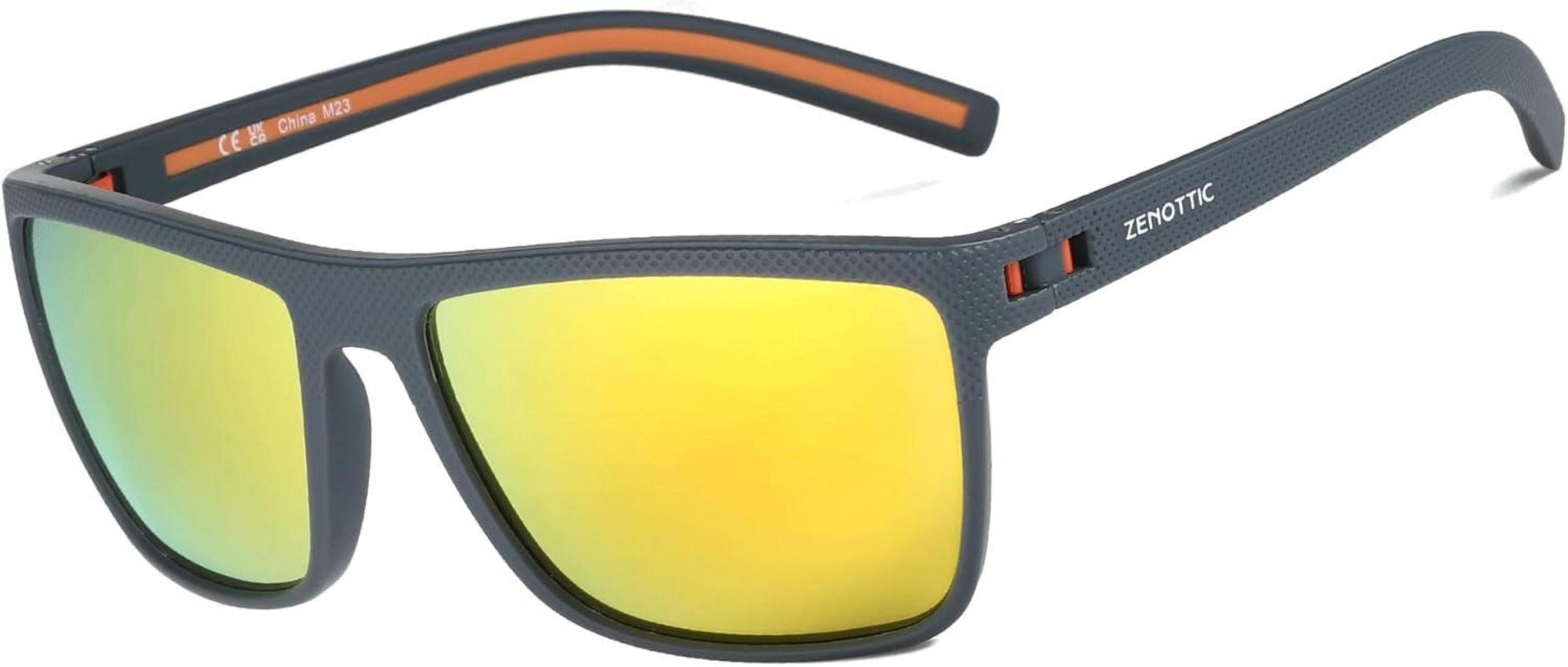 Sonnenbrille Herren Sonnenbrille Polarisiert TR90 Rahmen UV400 Schutz Grau/Orange