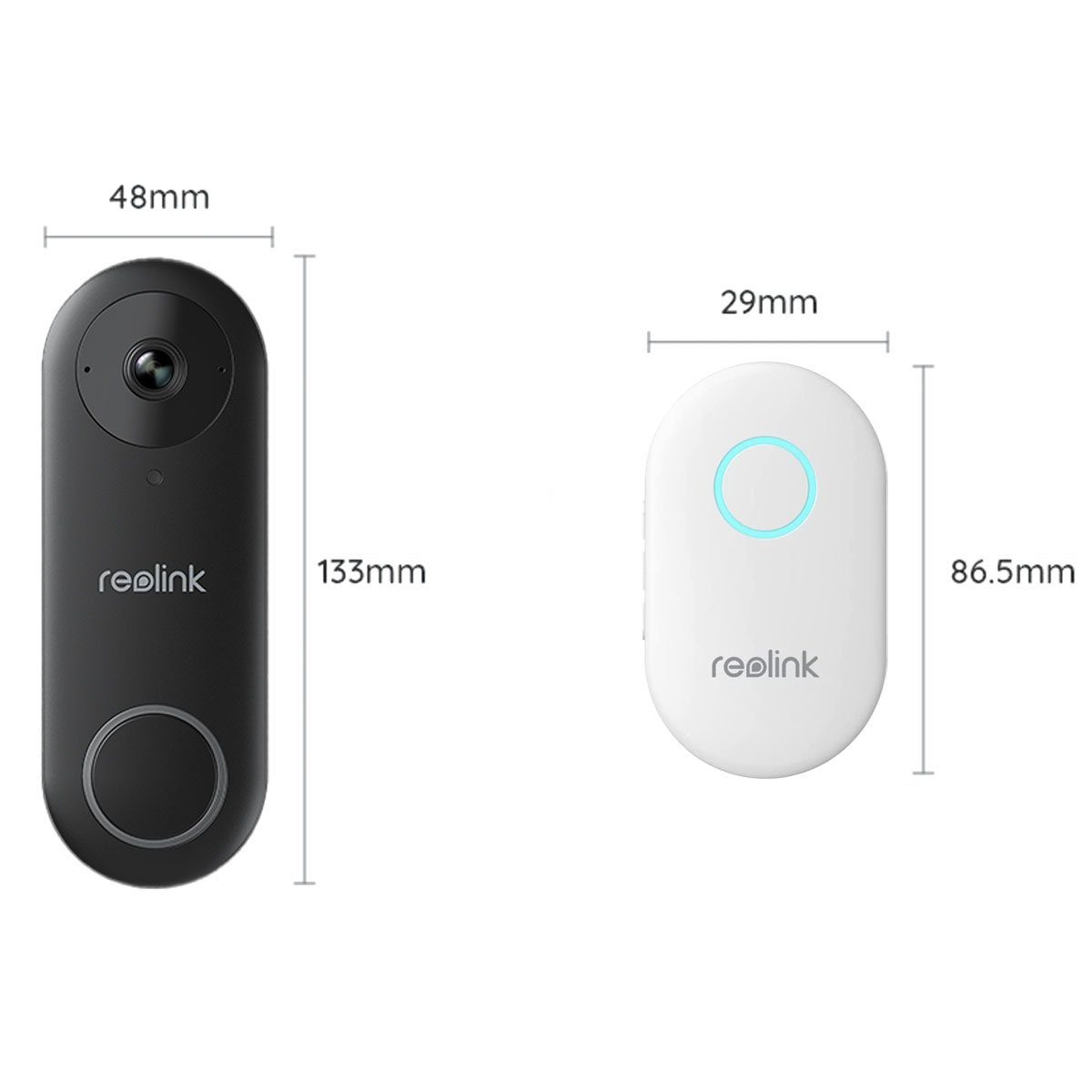 Reolink Video-Türsprechanlage D340P Video Doorbell PoE intelligente 2K+ 5 MP (2-tlg., Speicheroptionen auf microSD-Karte oder Reolink NVR)