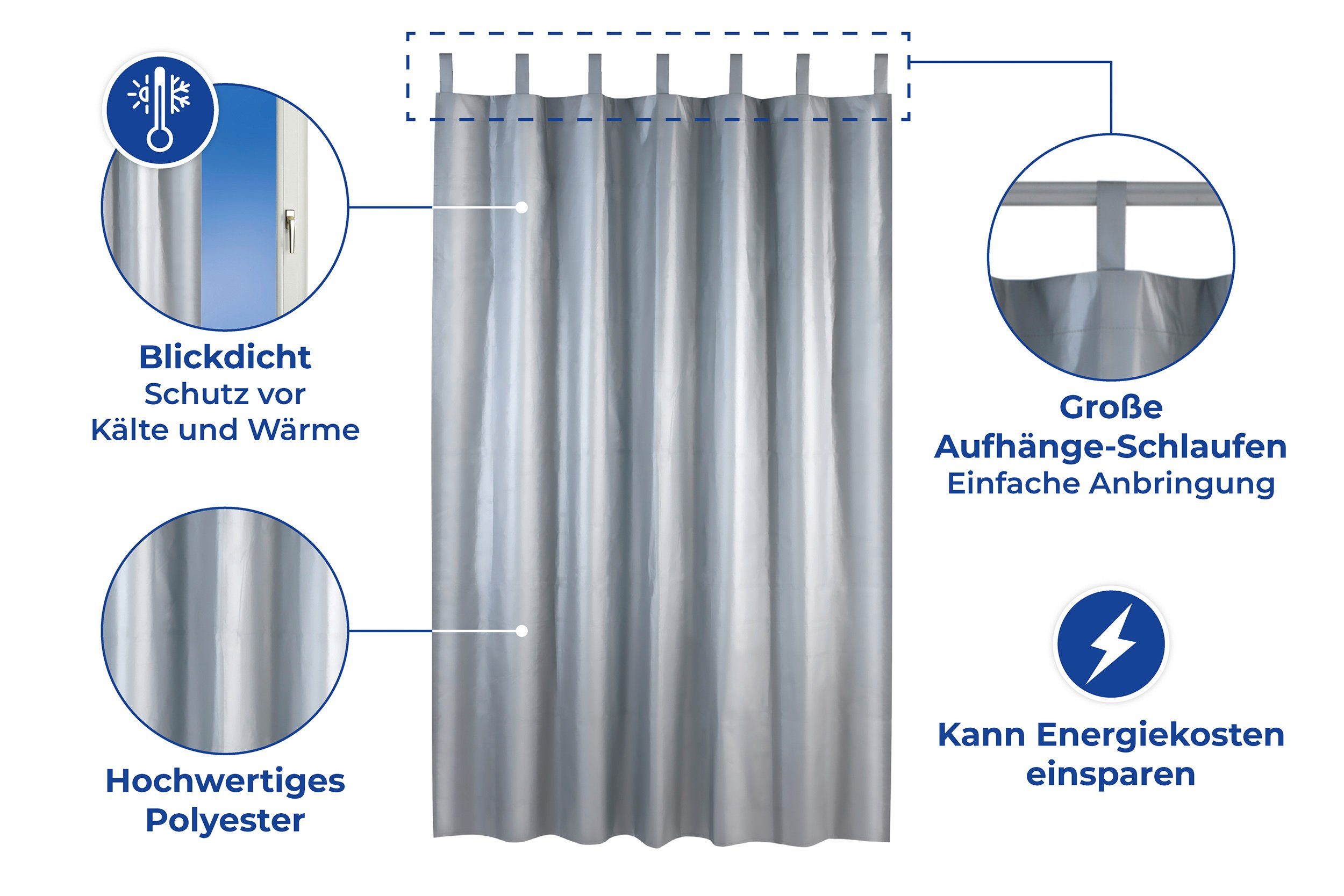Maximex Vorhang Thermo (1 St), Schlaufen, blickdicht, Polyester, blickdicht günstig online kaufen