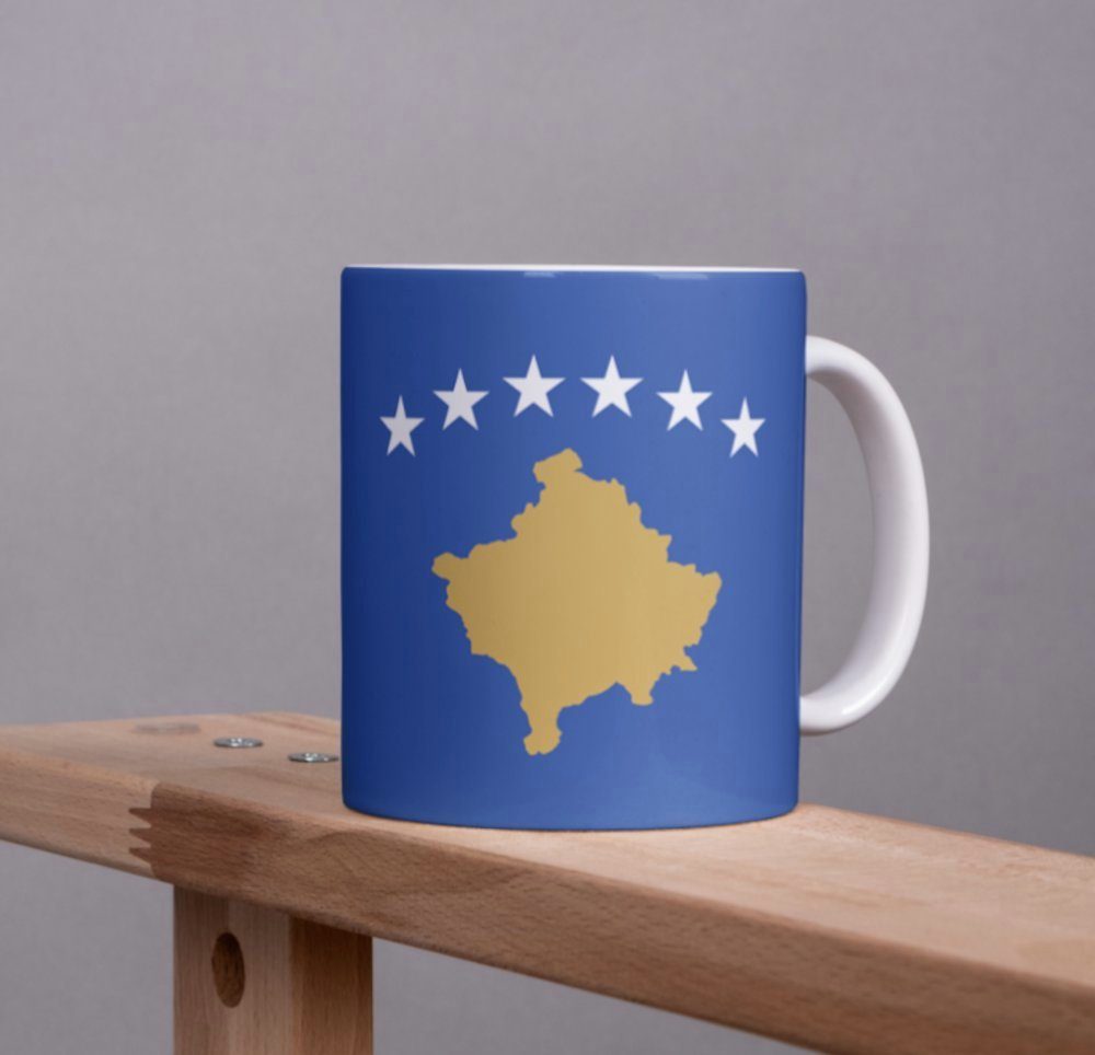Tinisu Tasse Kosovo Kaffeetasse Flagge Pot Kaffee Tasse KOS Becher