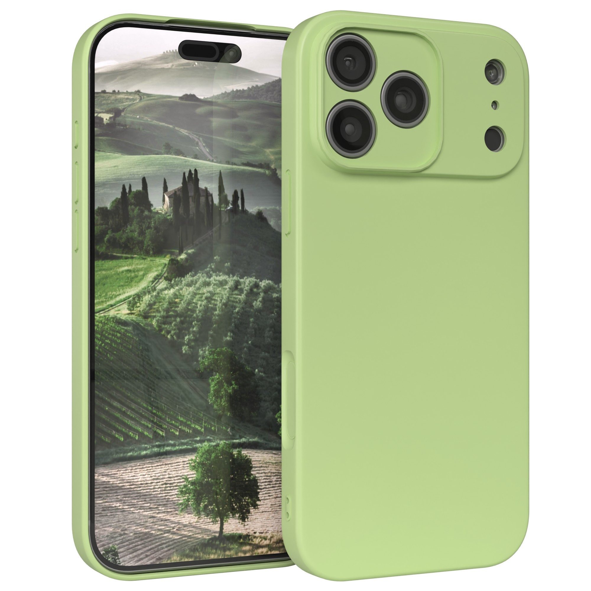 EAZY CASE Handyhülle für Apple iPhone 17 Pro Max Hülle Silikon 6,9 Zoll, Smart Slimcover Matt Silikon Schutzhülle mit Kameraschutz tpu Grün